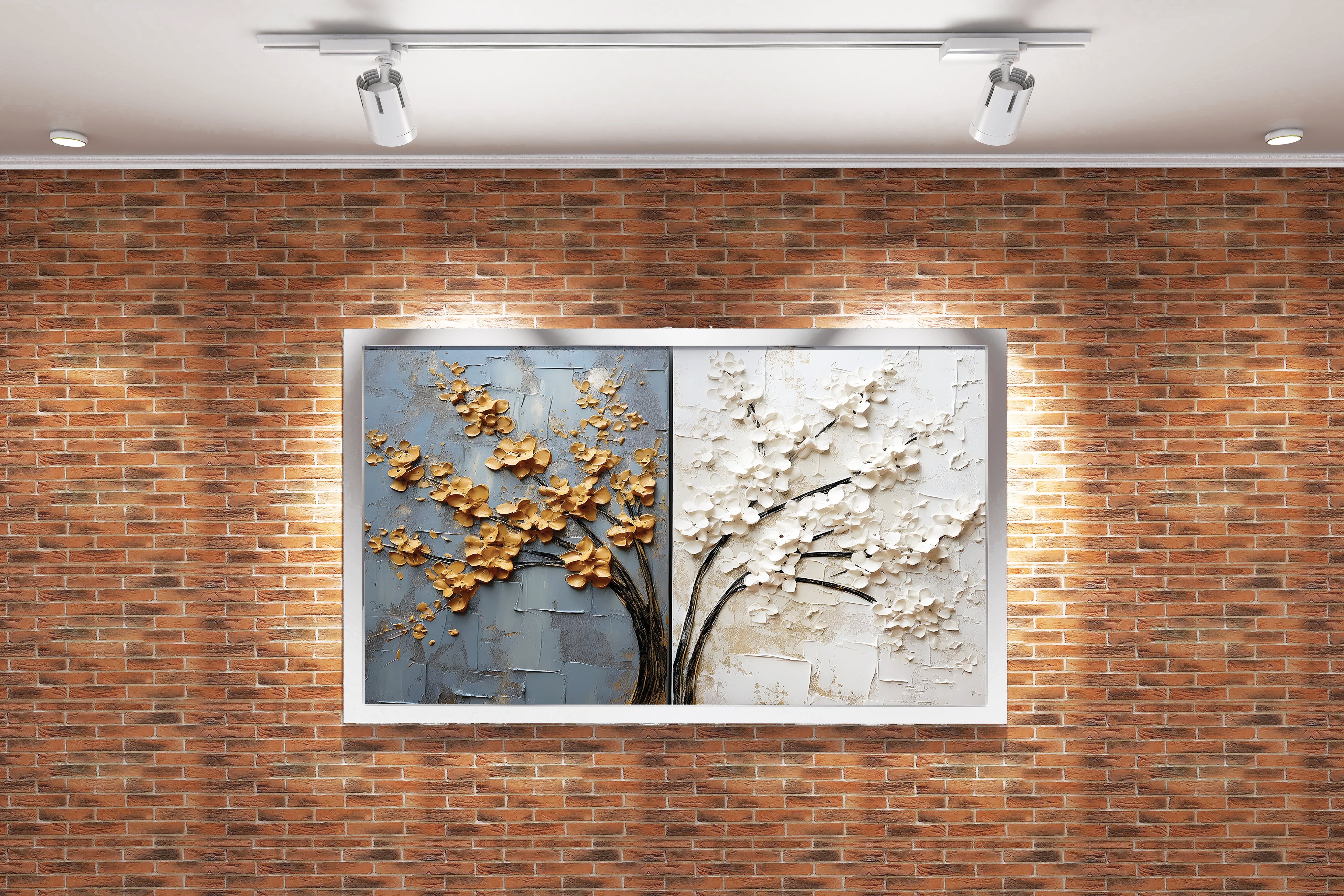 flower motif, 2 seasons, art, kanvas tablo