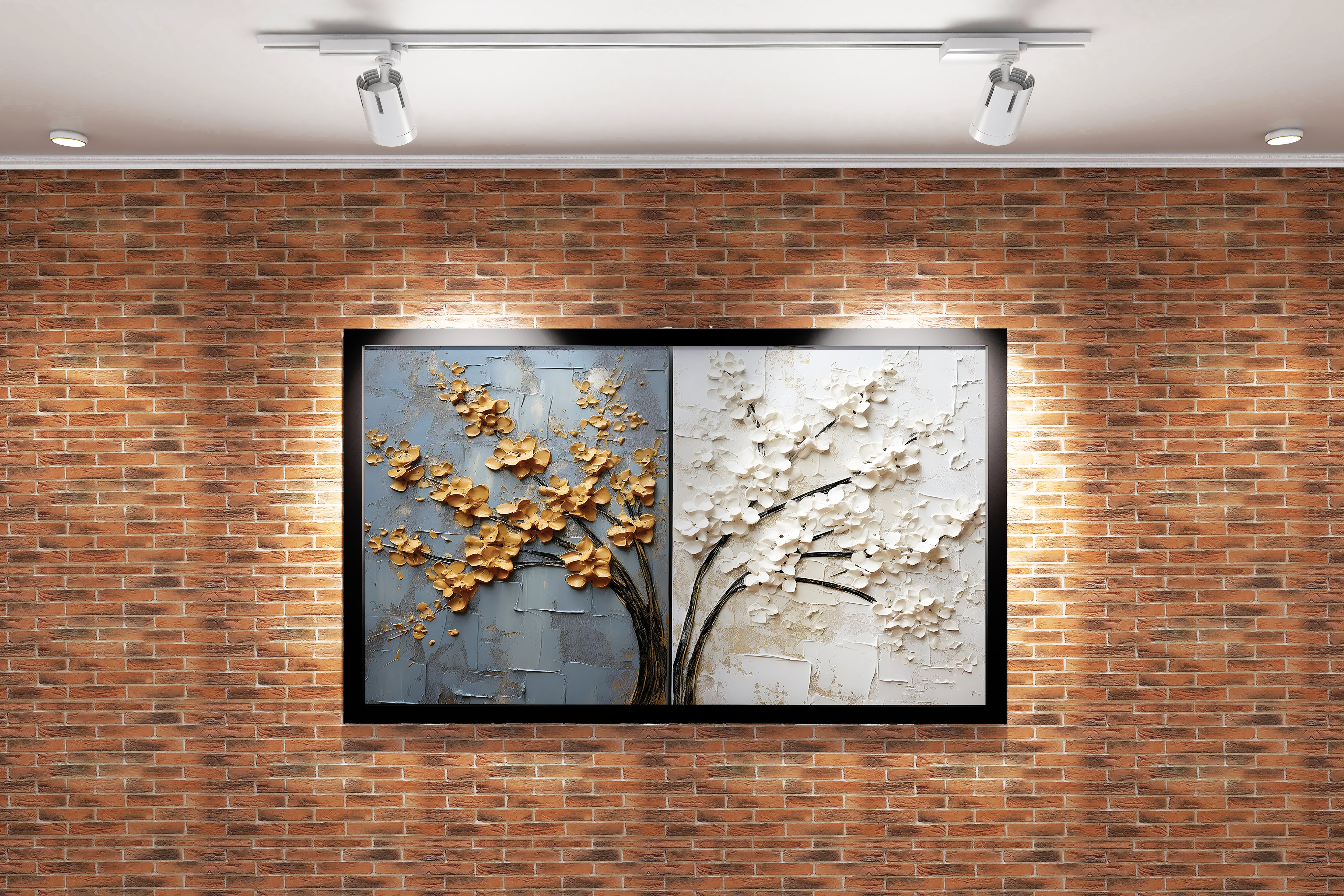 flower motif, 2 seasons, art, kanvas tablo