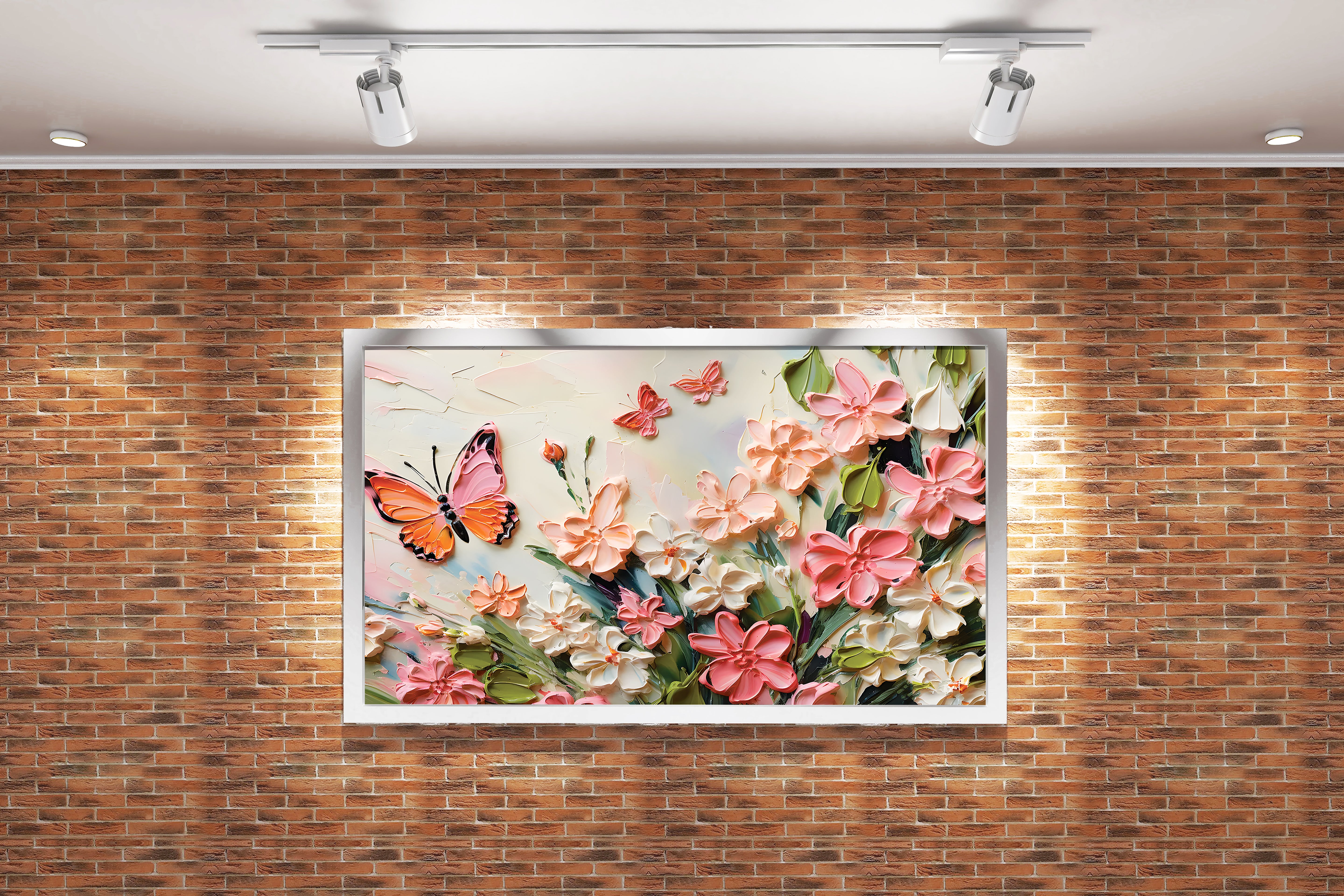 flower motif, soft relaxing colors, art, kanvas tablo