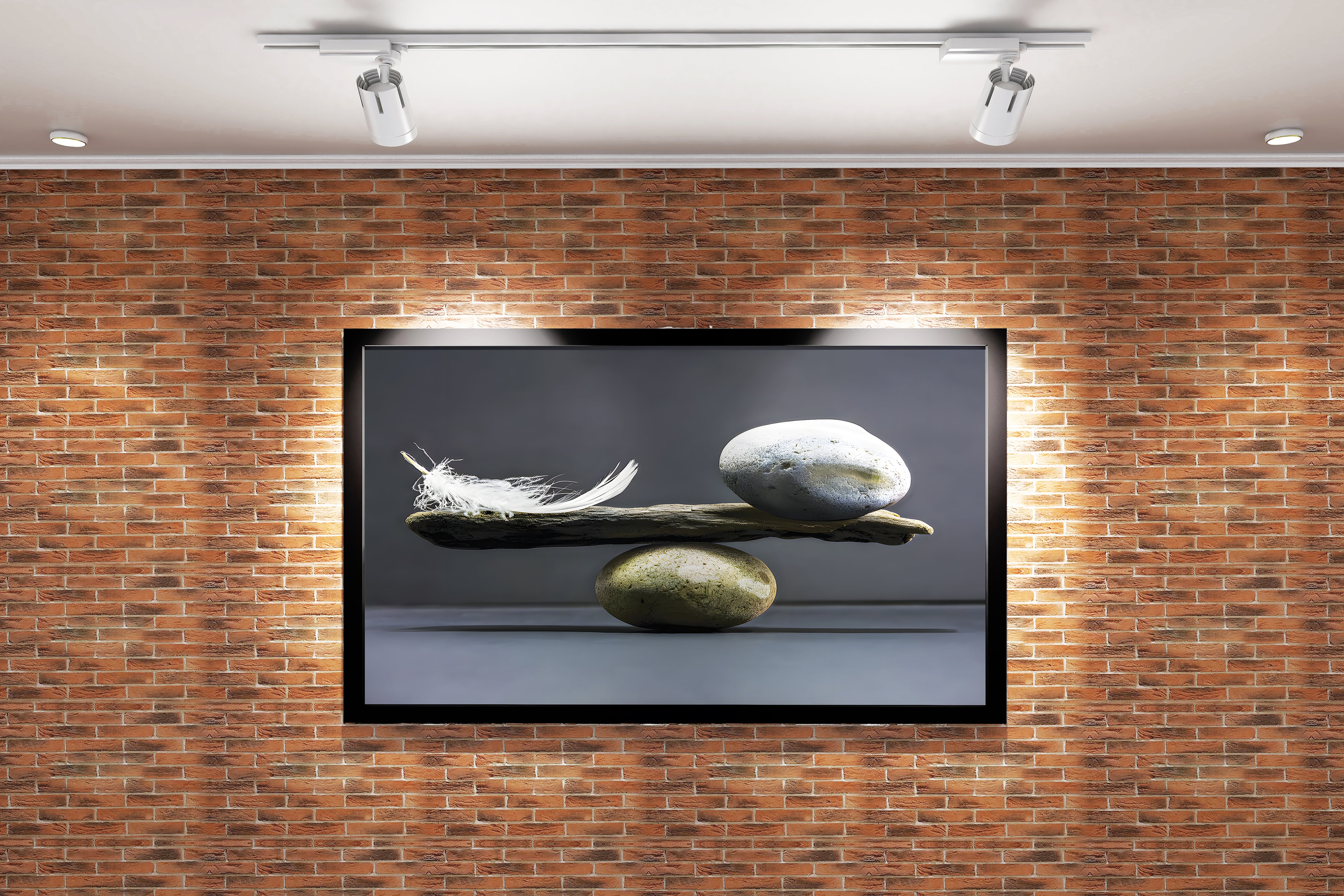 feather/stone relationship, art, kanvas tablo