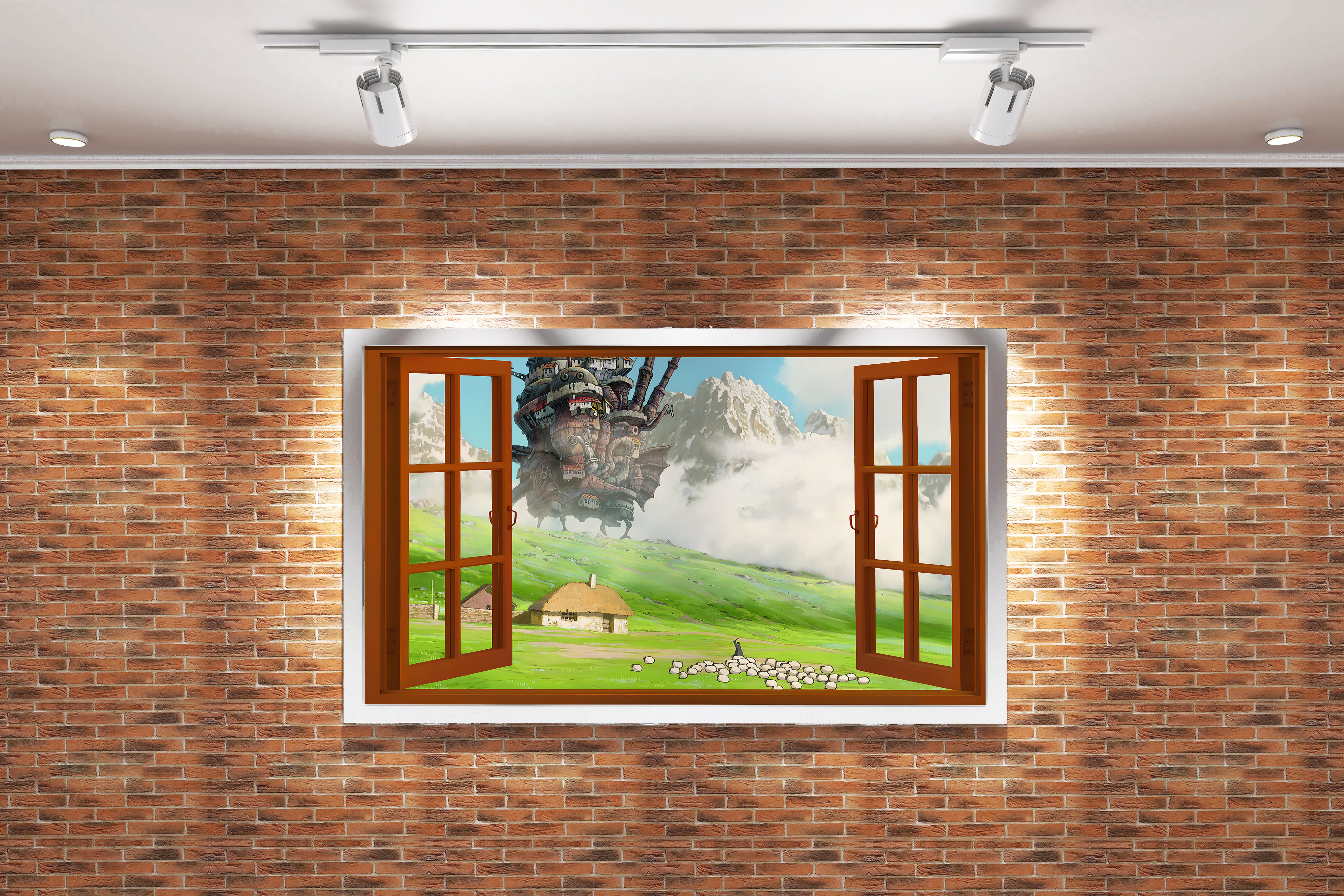 howls moving castle model 4, anime, studio ghibli theme, art, kanvas tablo