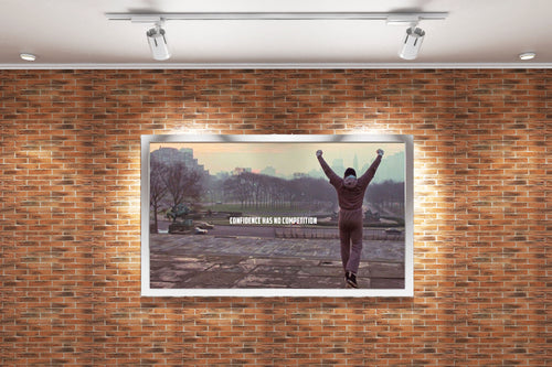 Muhammad Ali, confidence has no competition, quote, art, kanvas tablo