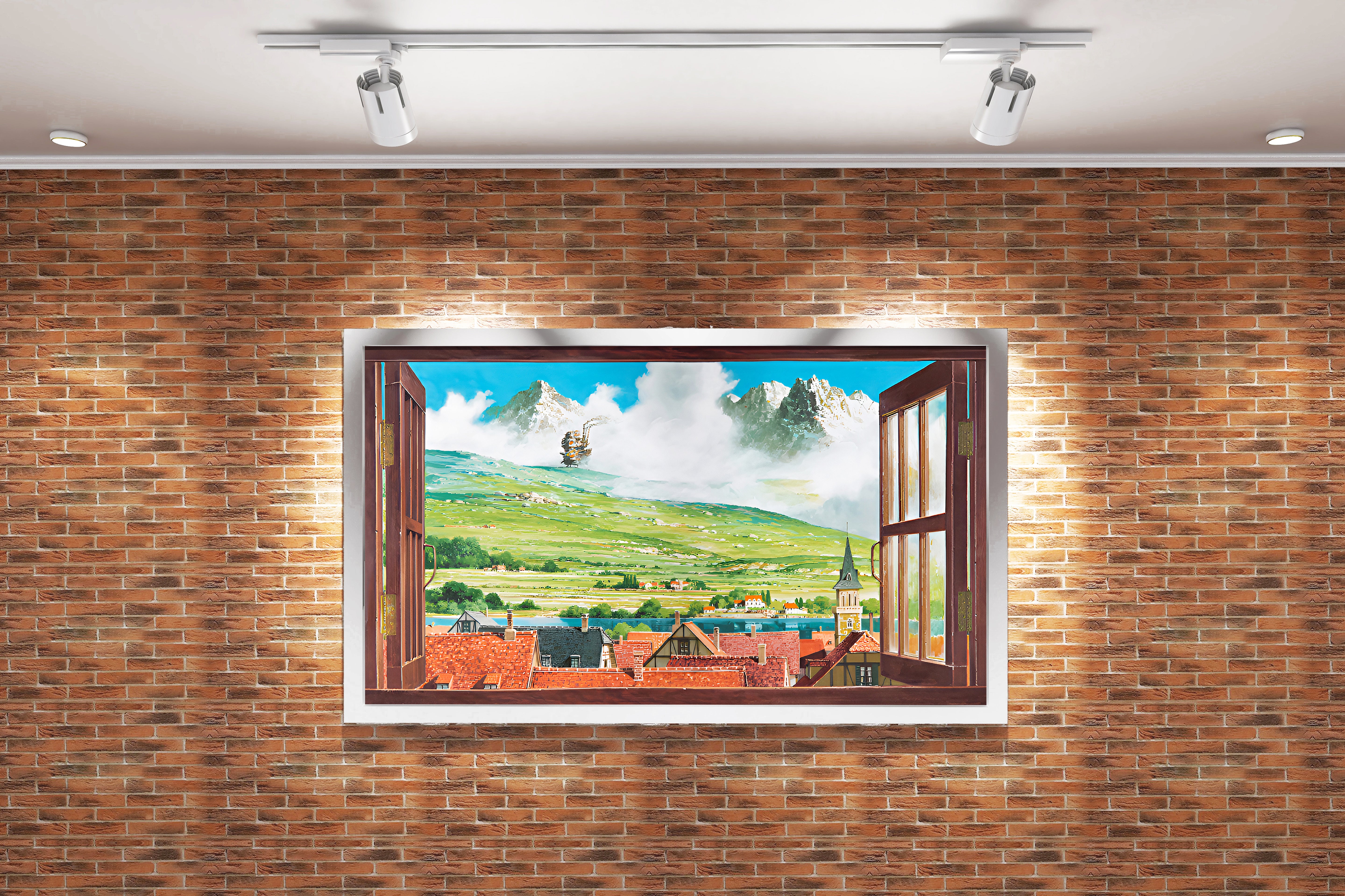 howls moving castle model 2, anime, studio ghibli theme, art, kanvas tablo