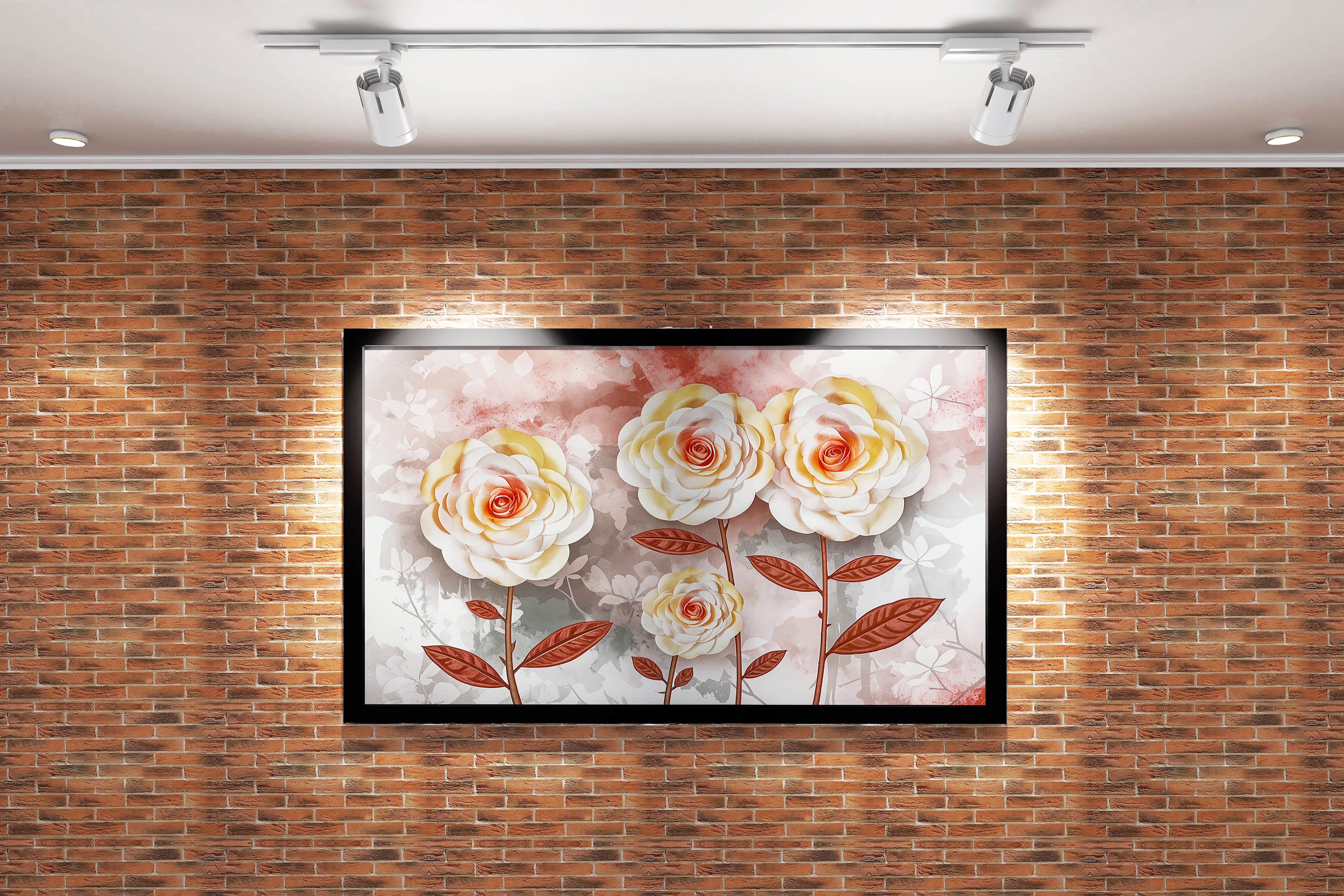 flower motif, sarcastic theme, art, kanvas tablo