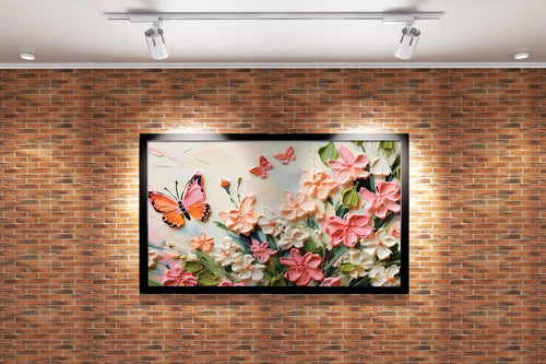 flower motif, soft relaxing colors, art, kanvas tablo