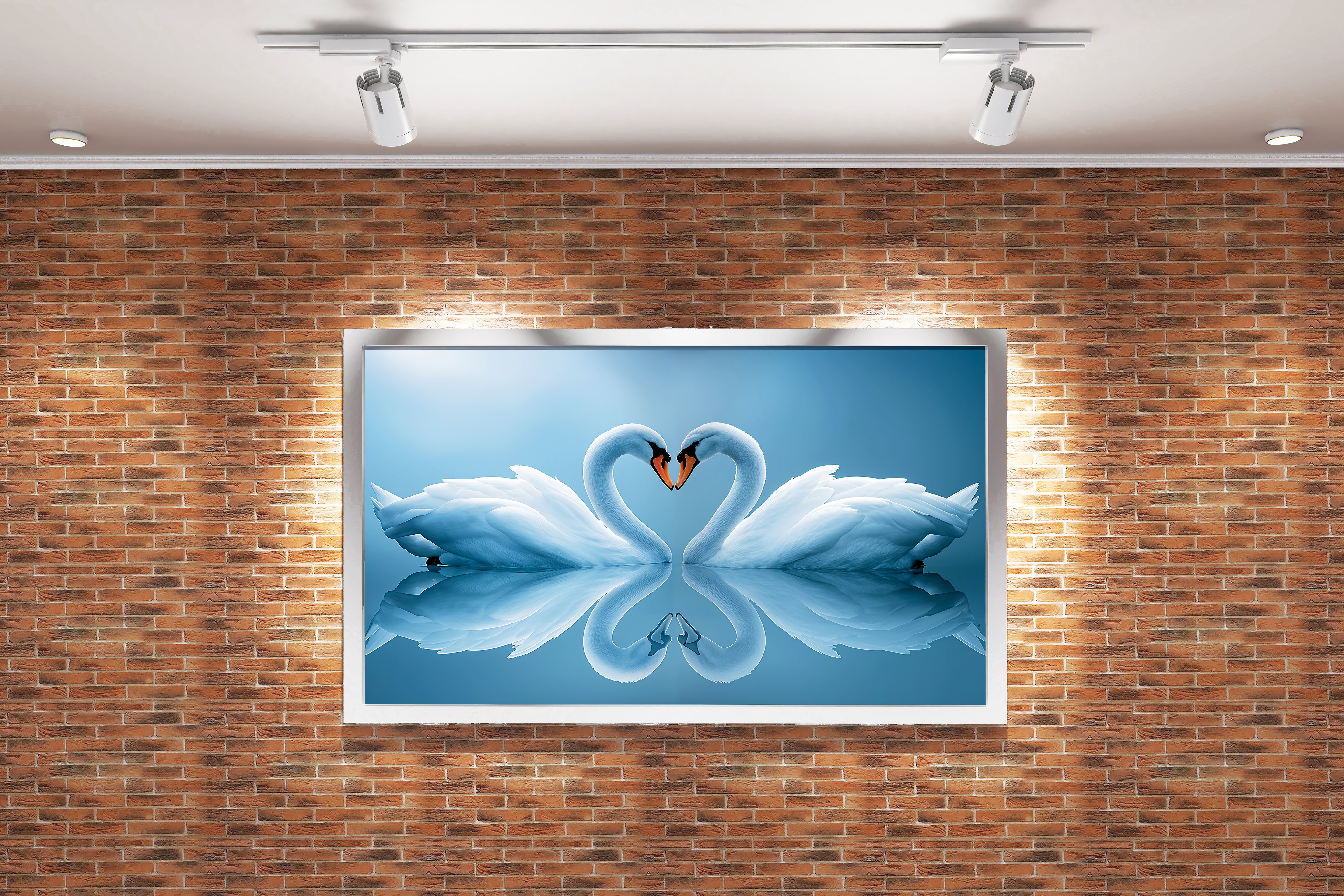 love swans, art, kanvas tablo