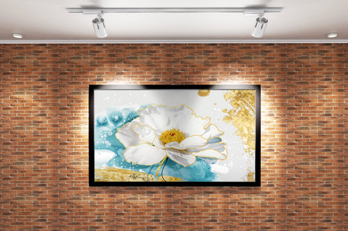 flower motif, medium light colorful, art, kanvas tablo