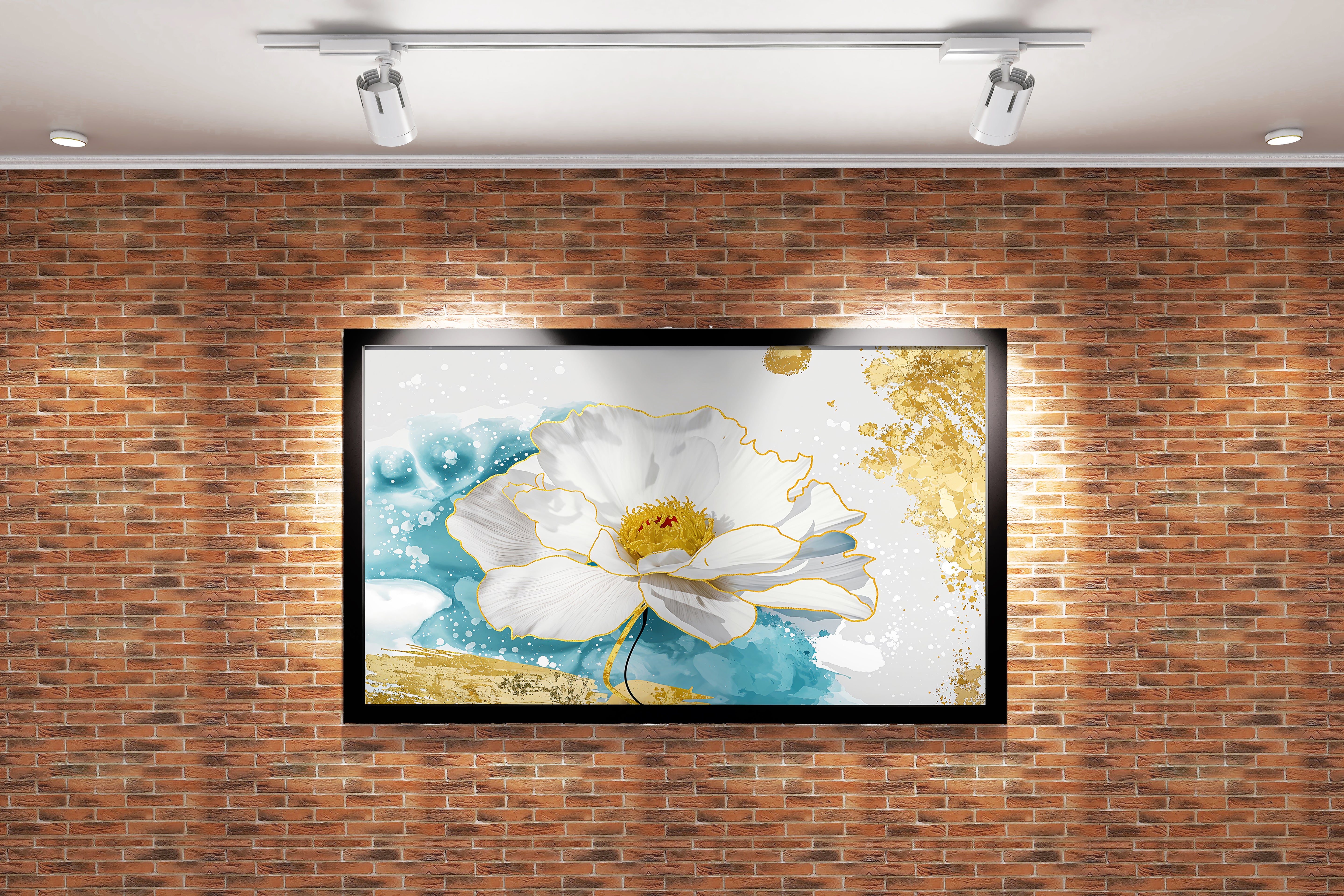 flower motif, medium light colorful, art, kanvas tablo