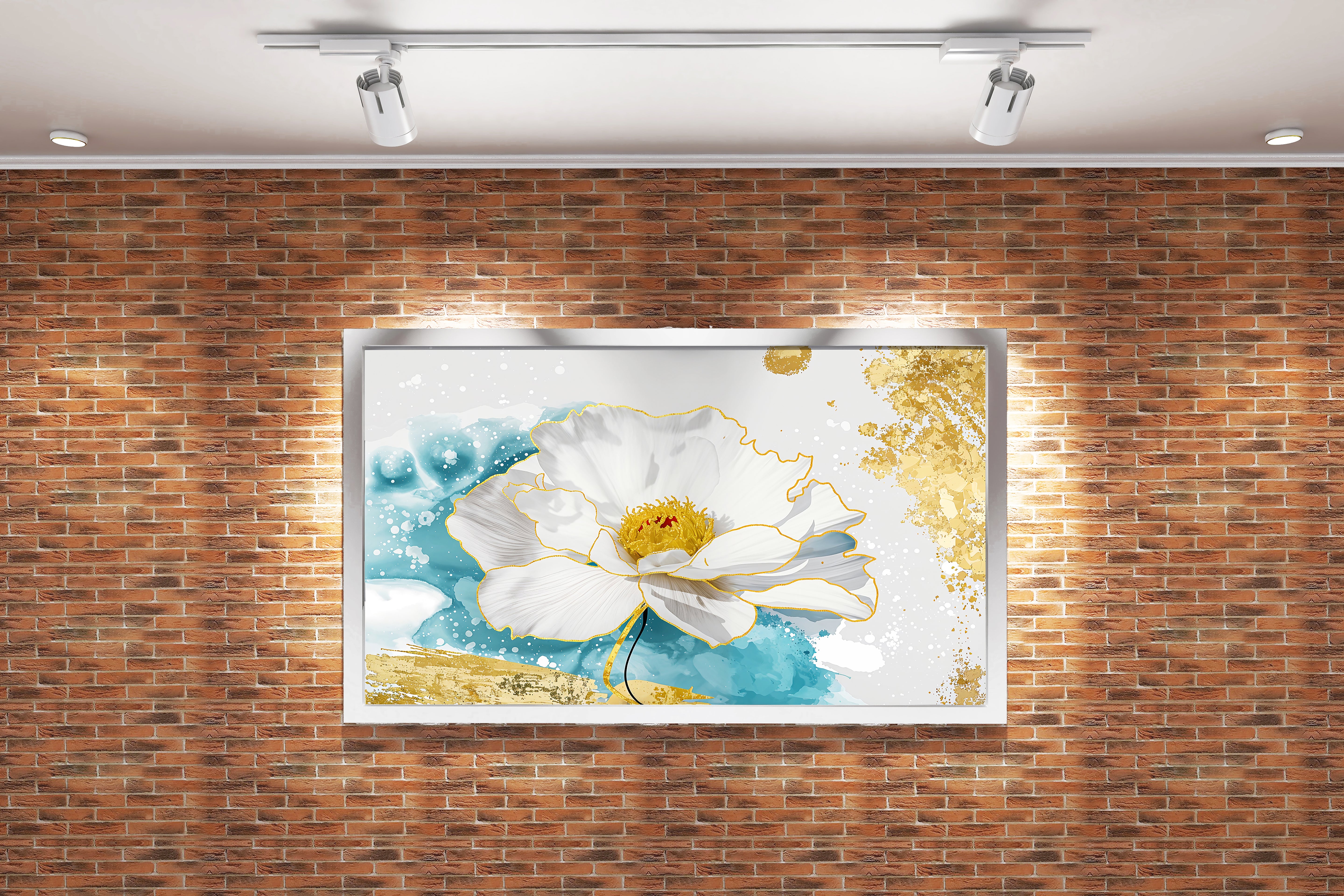 flower motif, medium light colorful, art, kanvas tablo
