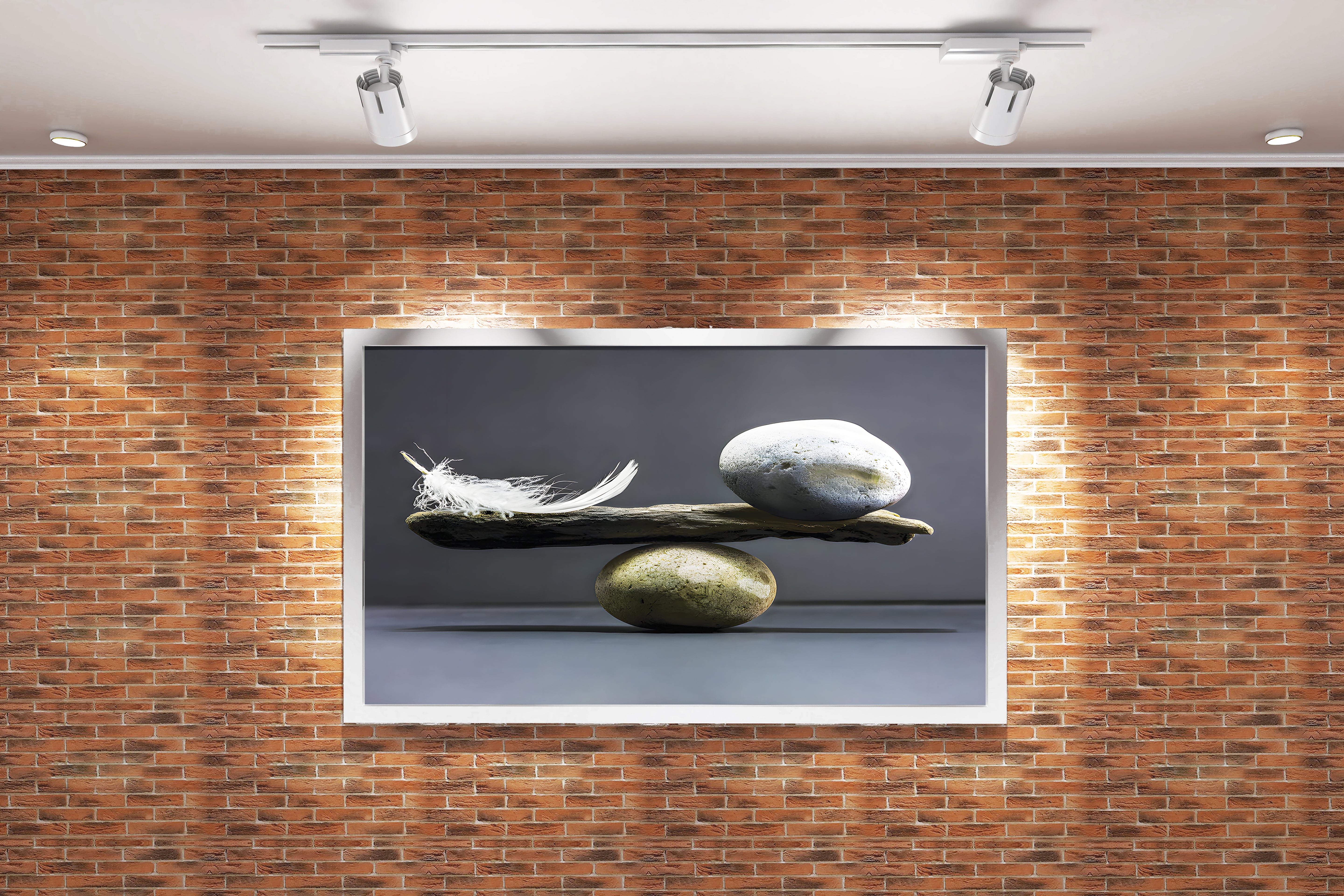feather/stone relationship, art, kanvas tablo