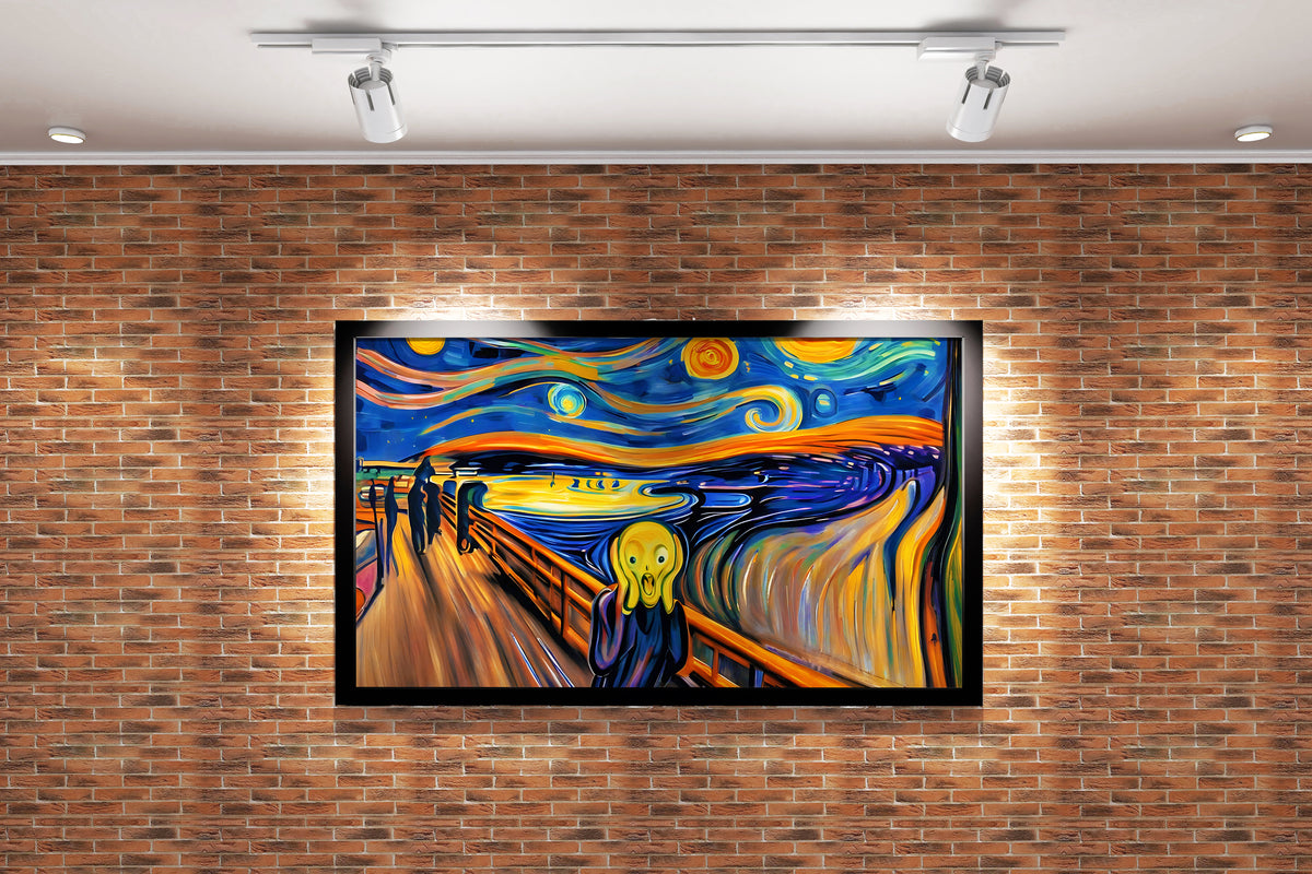 ai creation, the scream, ai art, art, kanvas tablo