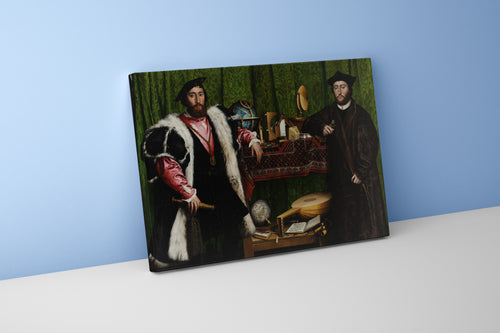 Genç Hans Holbein'in Sembolik Başyapıtı Elçiler (The Ambassadors) Kuzey Rönesansı Kanvas Tablo