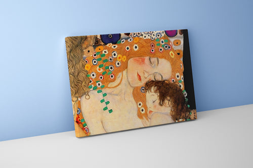 Gustav Klimt'in Şefkat Dolu Başyapıtı Kadının Üç Çağı (Anne ve Çocuk) Kanvas Tablo