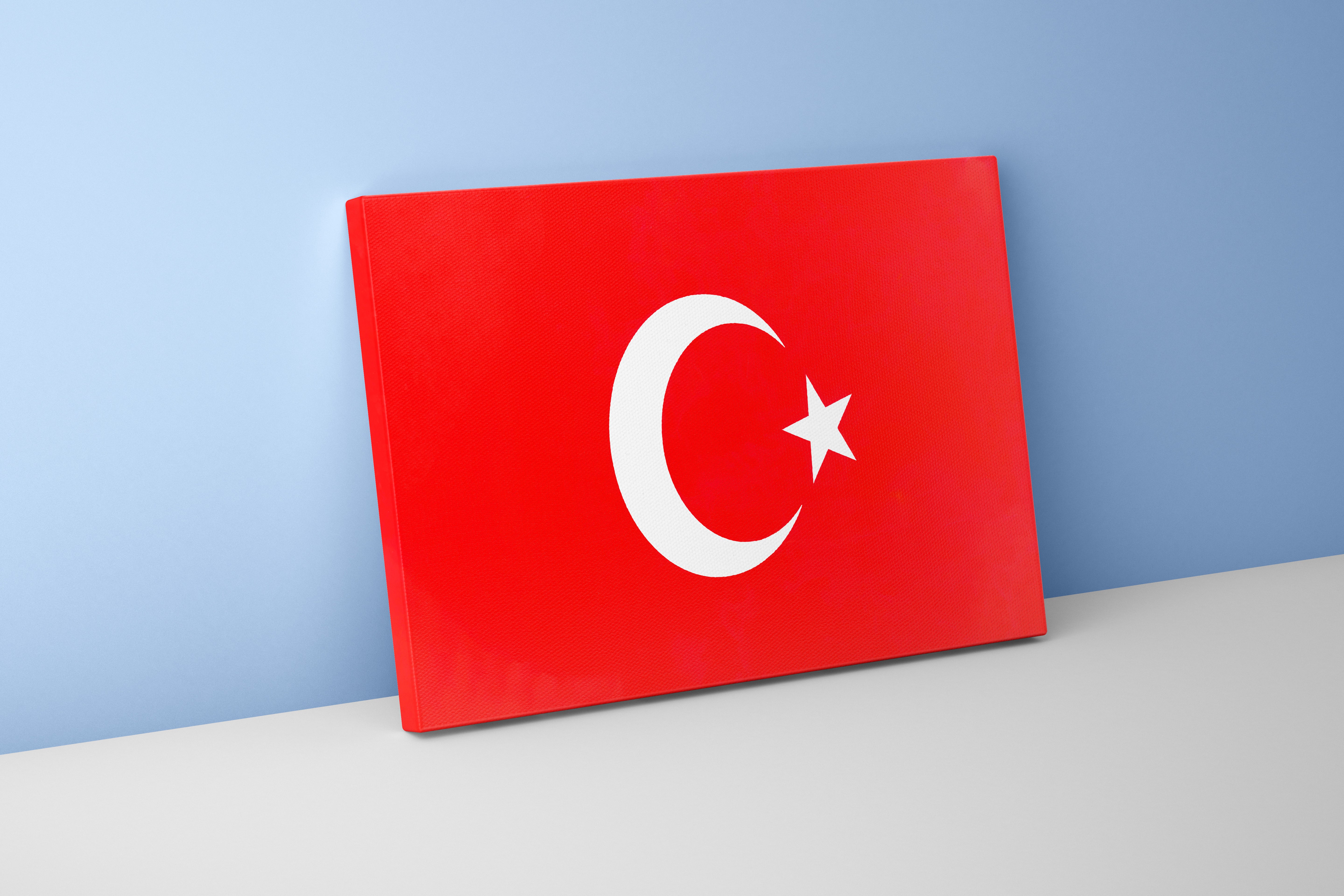 Turkish flag model 2, art, kanvas tablo