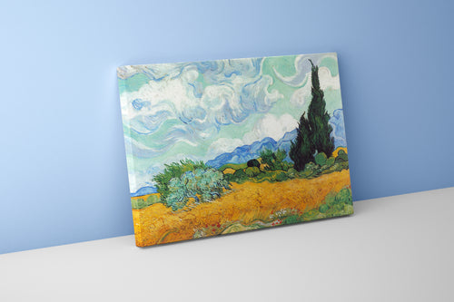 Vincent van Gogh'un Enerjik Başyapıtı Selvili Buğday Tarlası Post-Empresyonist Kanvas Tablo
