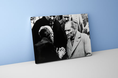 While Atatürk was listening to the citizen model 2, art, kanvas tablo