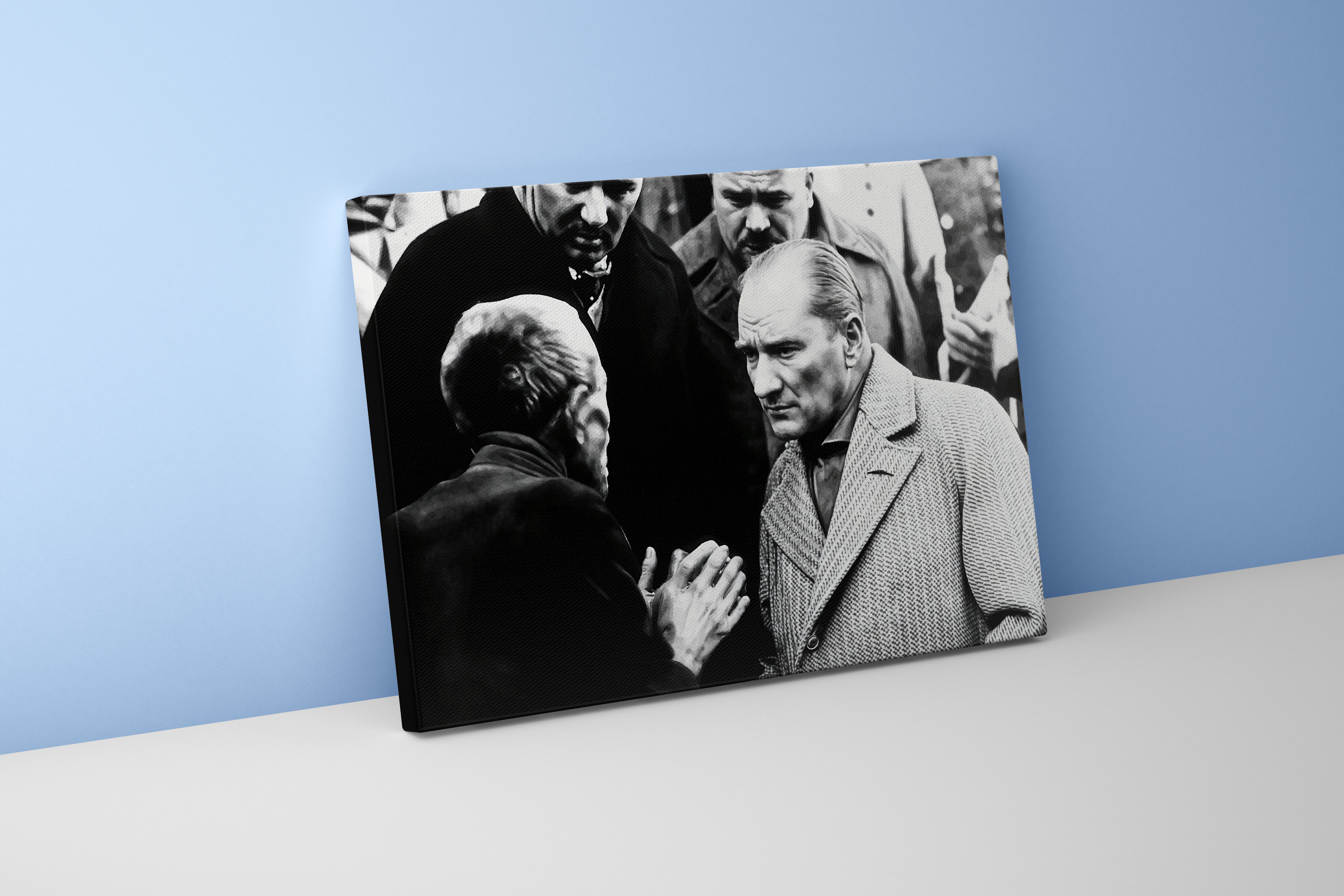 While Atatürk was listening to the citizen model 2, art, kanvas tablo