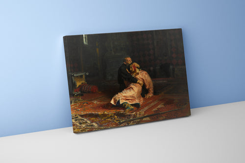 Ilya Repin'in Sarsıcı Başyapıtı Korkunç İvan ve Oğlu Ivan Rus Realizmi Kanvas Tablo