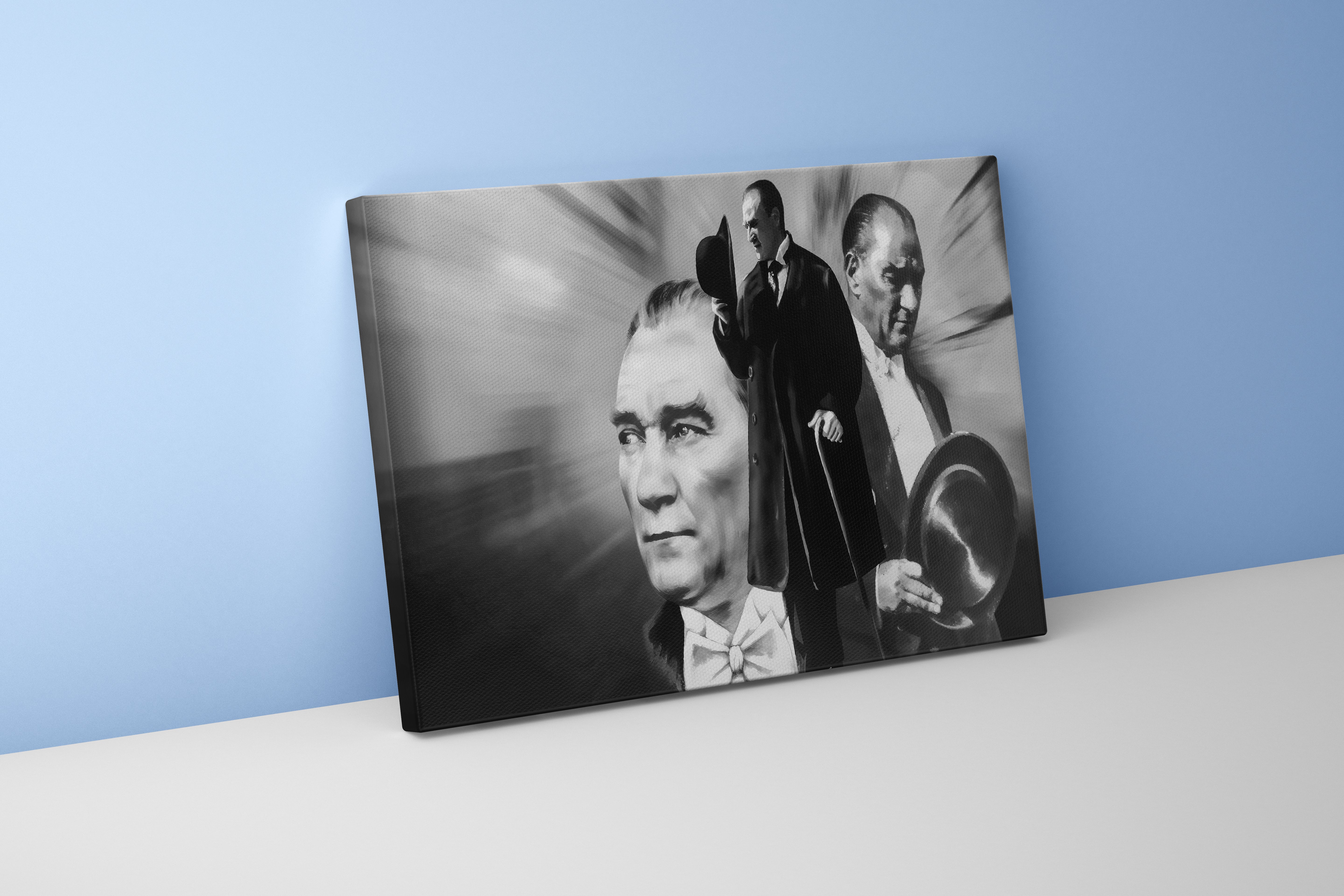 Atatürk monochrome model 1, art, kanvas tablo