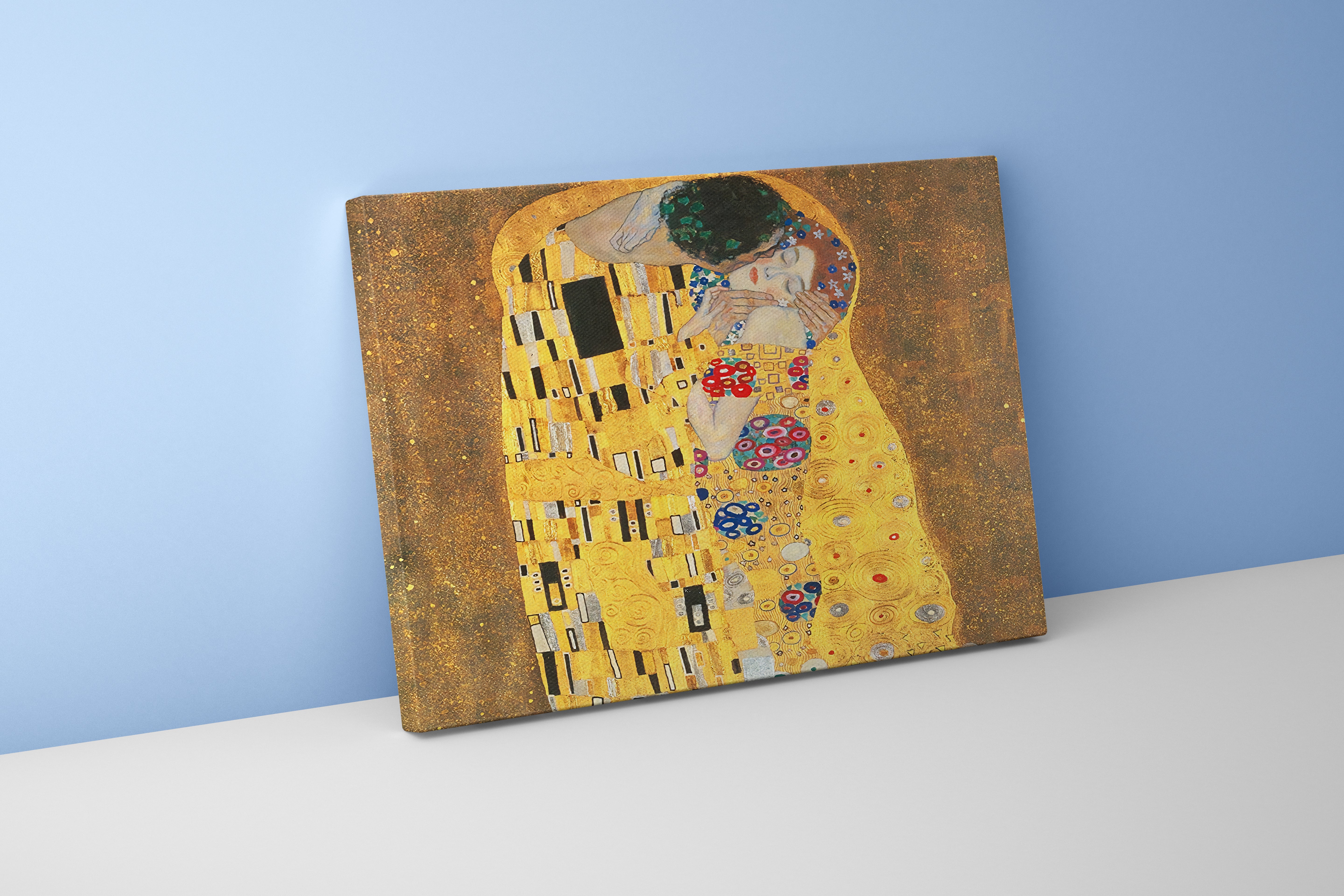 Gustav Klimt'in Altın Dönem Başyapıtı Öpücük (The Kiss) Art Nouveau Kanvas Tablo