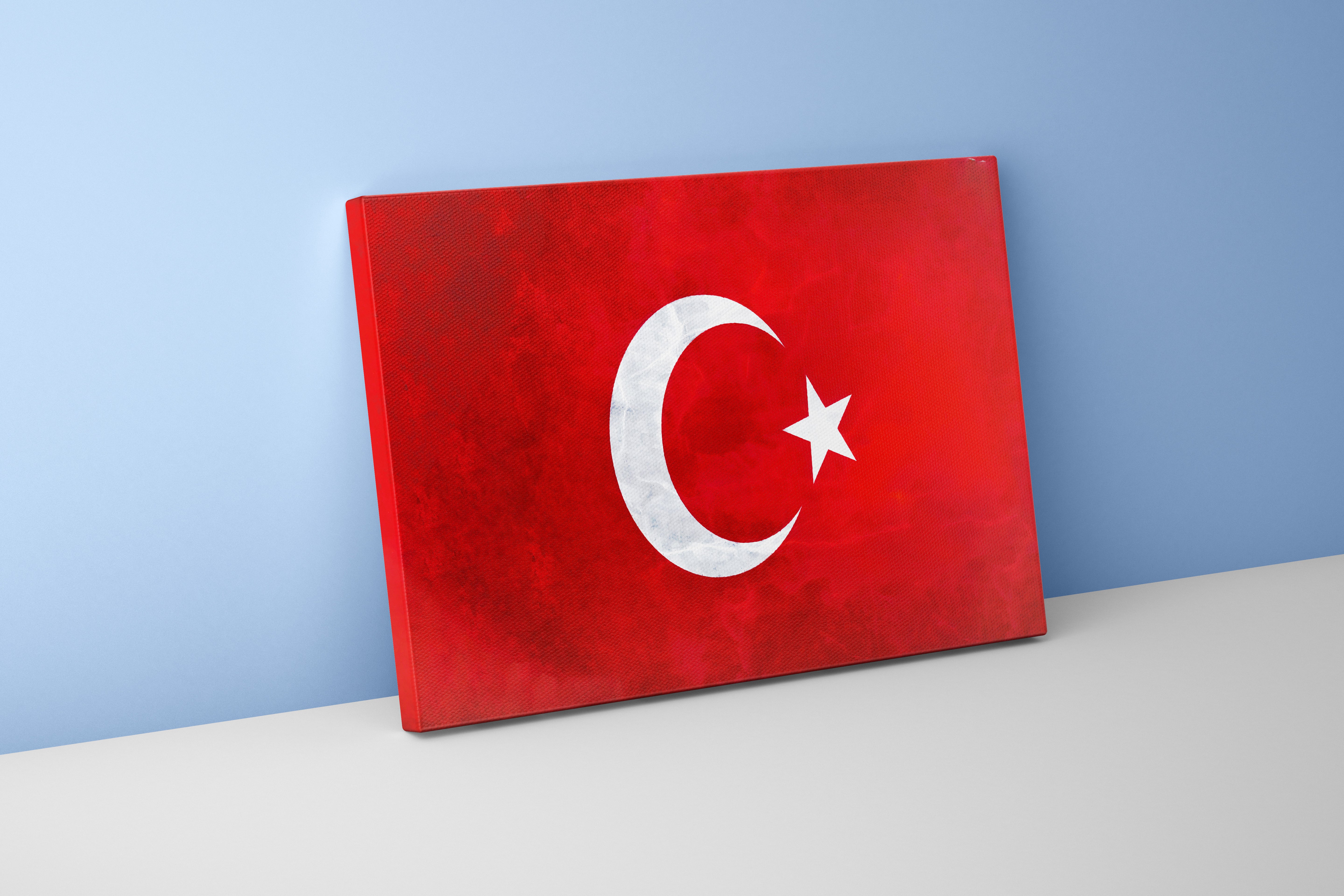Turkish flag model 1, art, kanvas tablo