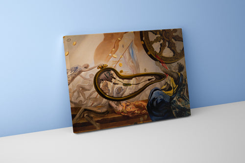 Salvador Dalí'nin Başyapıtının Yeniden Yorumu Belleğin Azminin Dağılışı Sürrealist Kanvas Tablo