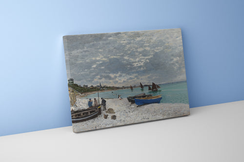 Claude Monet'nin Huzurlu Manzarası Sainte-Adresse Plajı Empresyonist Kanvas Tablo