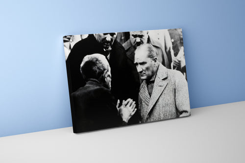 While Atatürk was listening to the citizen model 1, art, kanvas tablo