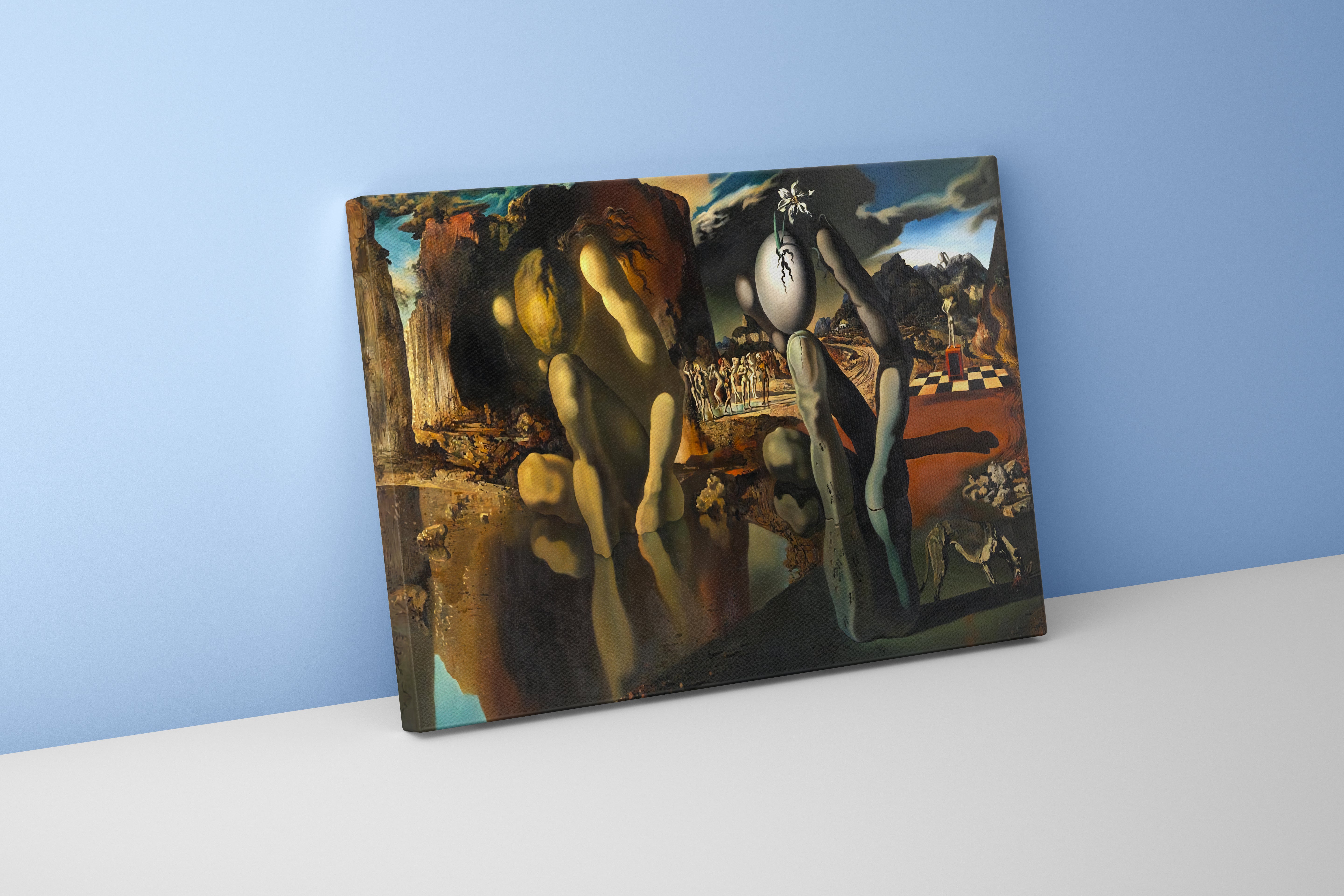Salvador Dalí'nin Psikolojik Başyapıtı Narkissos'un Metamorfozu Sürrealist Kanvas Tablo