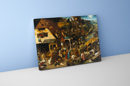 Yaşlı Pieter Bruegel'in Ansiklopedik Başyapıtı Hollanda Atasözleri Kuzey Rönesansı Kanvas Tablo