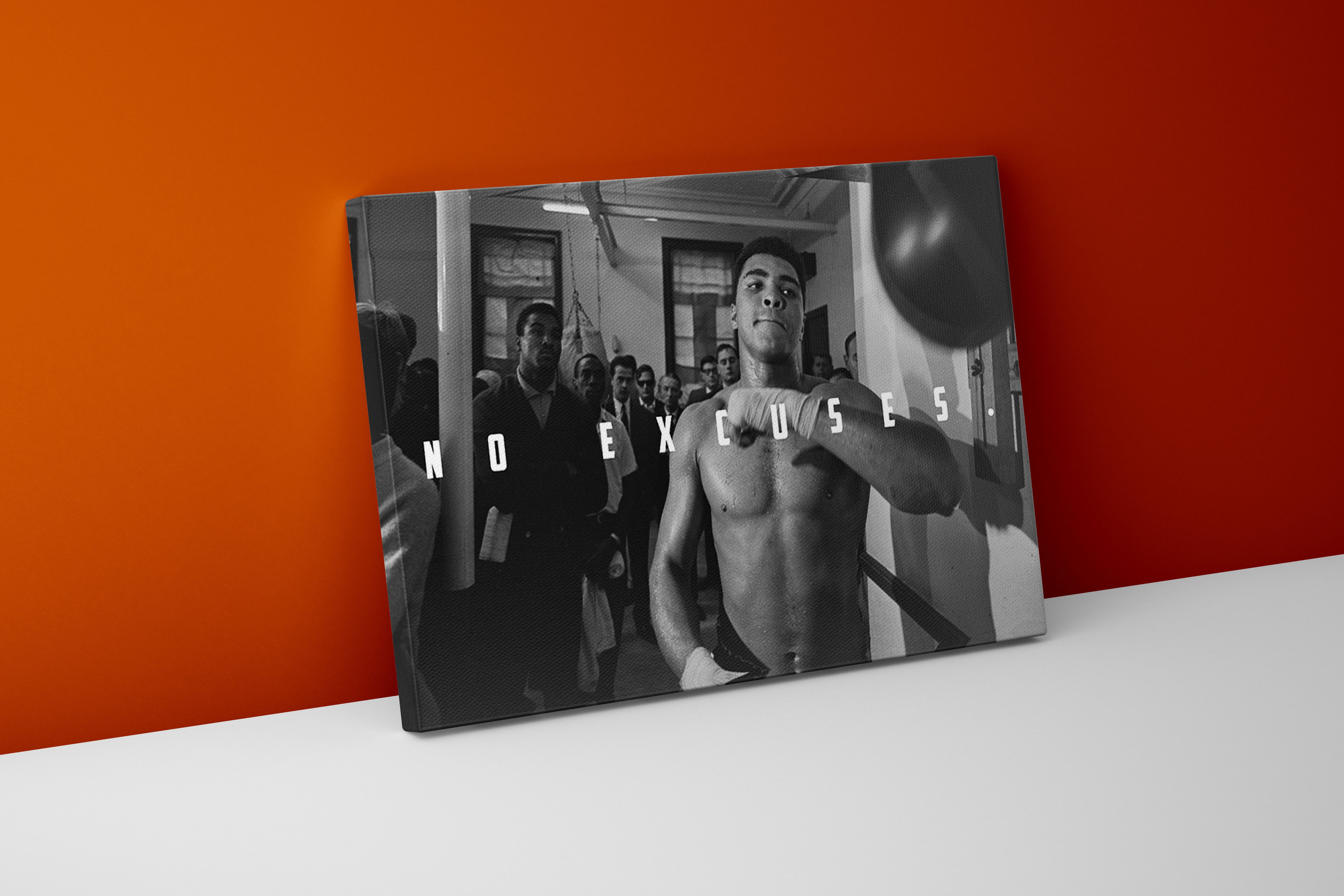 Muhammad Ali, no excuses, quote, art, kanvas tablo