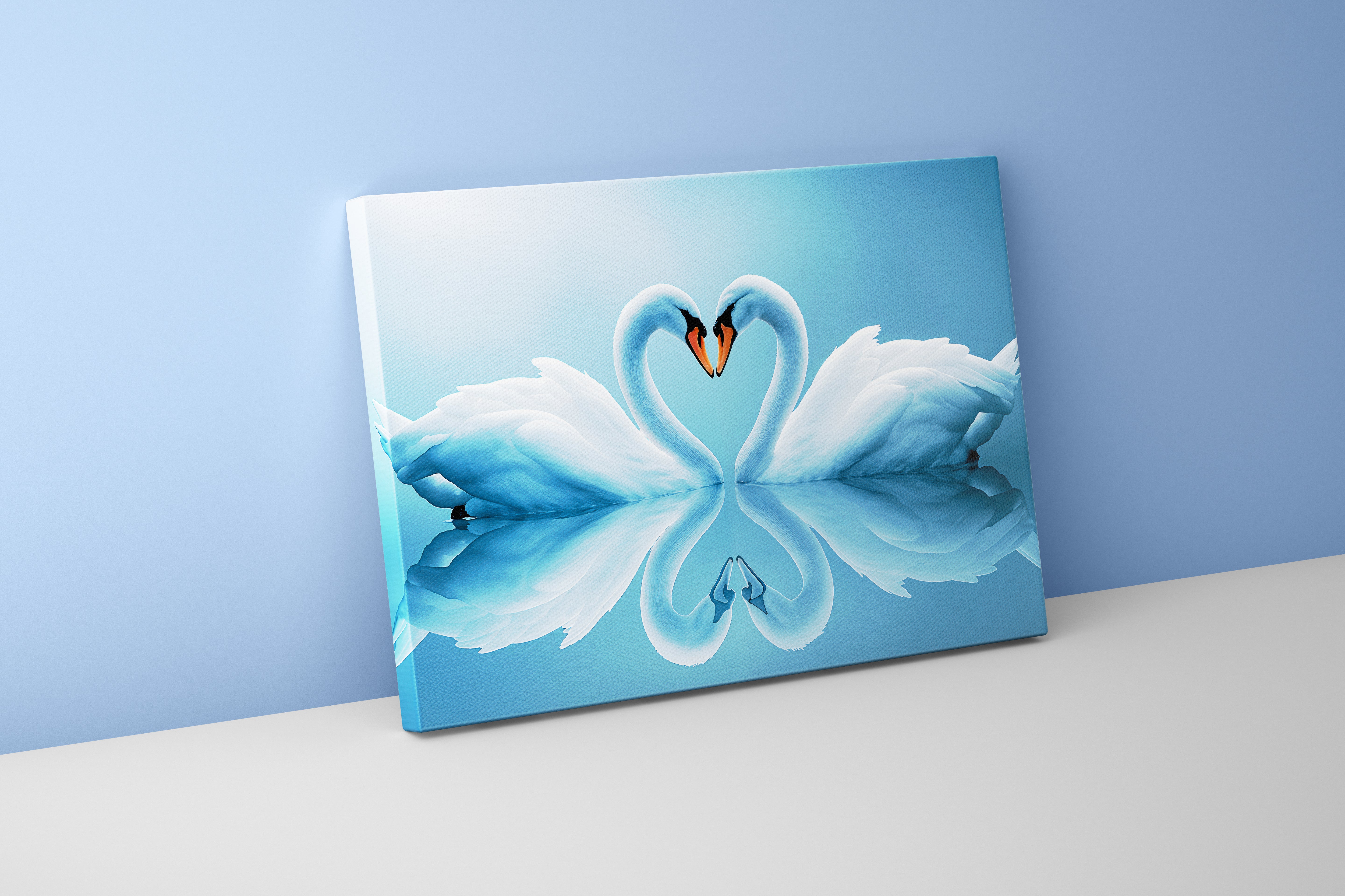 love swans, art, kanvas tablo