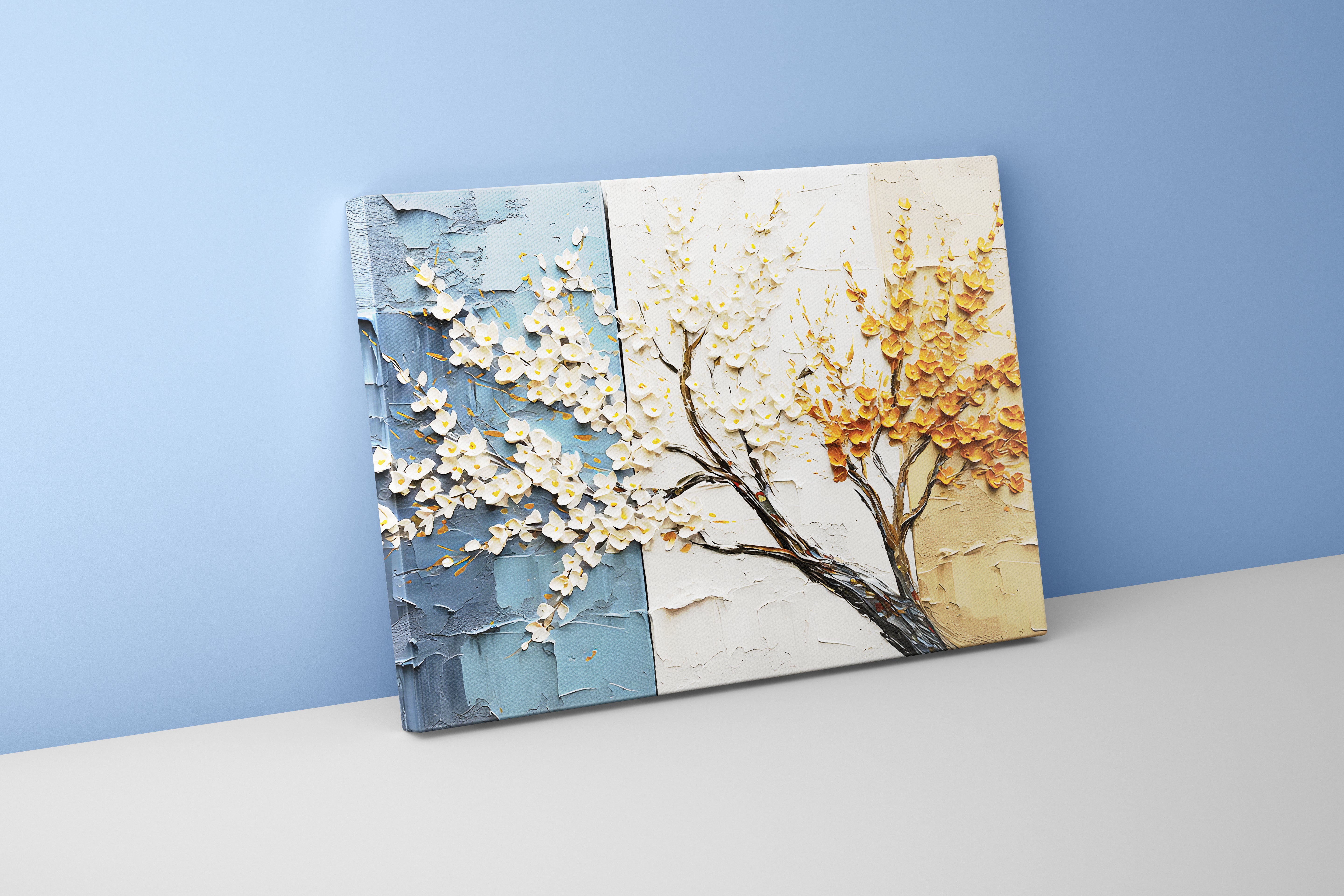 flower motif, 3 light colors, art, kanvas tablo