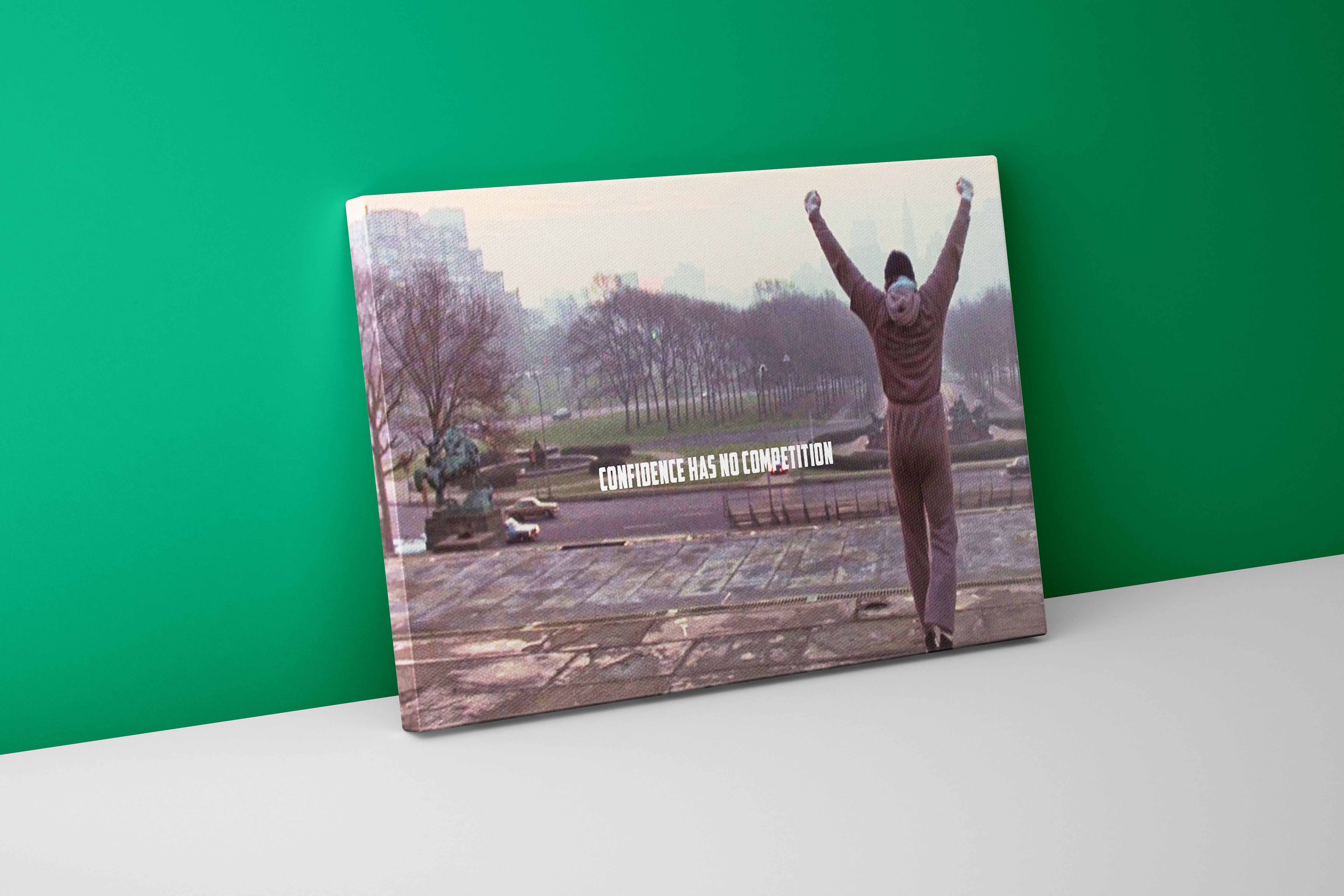 Muhammad Ali, confidence has no competition, quote, art, kanvas tablo