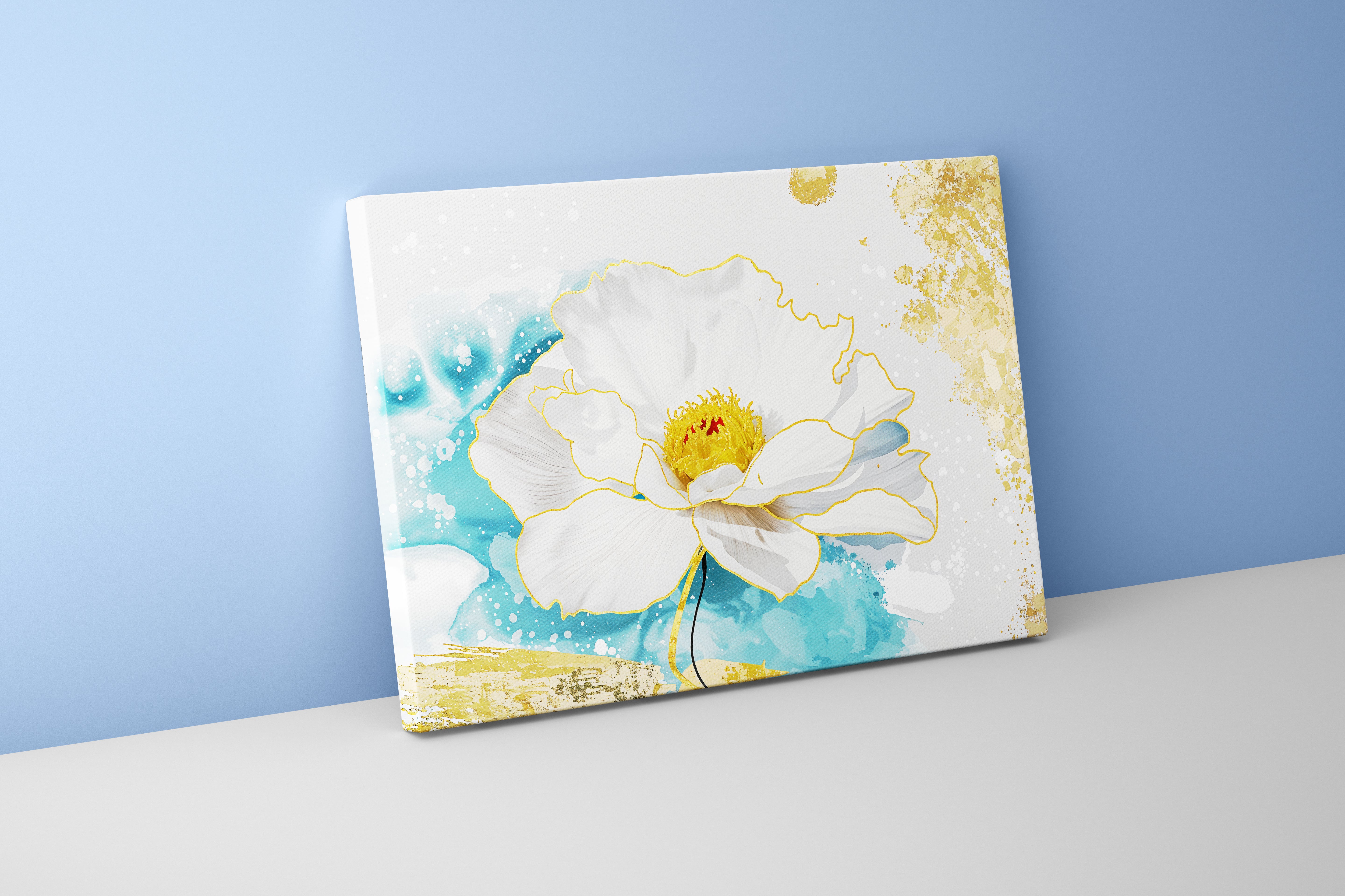 flower motif, medium light colorful, art, kanvas tablo