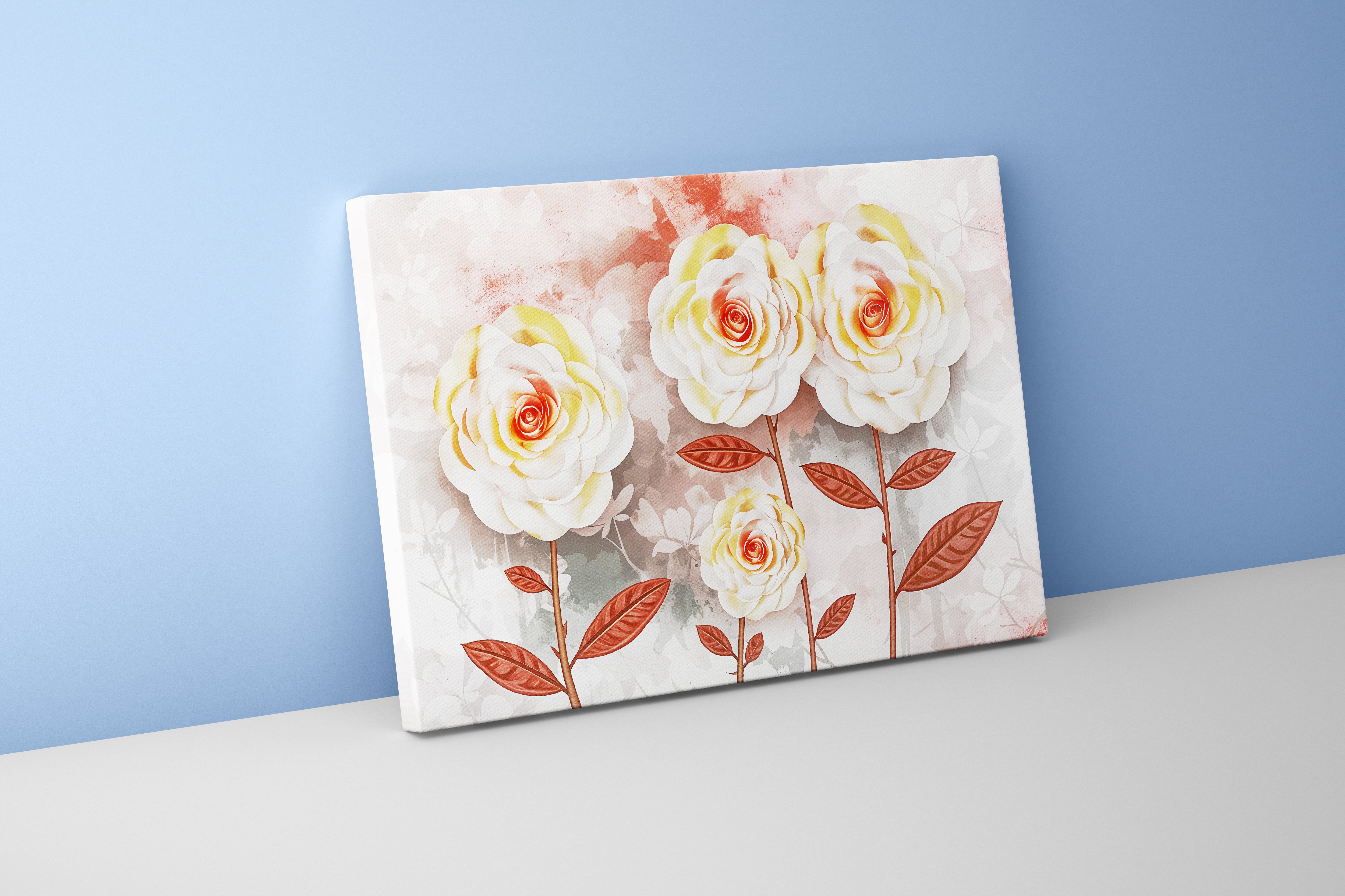flower motif, sarcastic theme, art, kanvas tablo