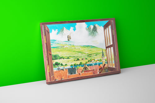 howls moving castle model 2, anime, studio ghibli theme, art, kanvas tablo