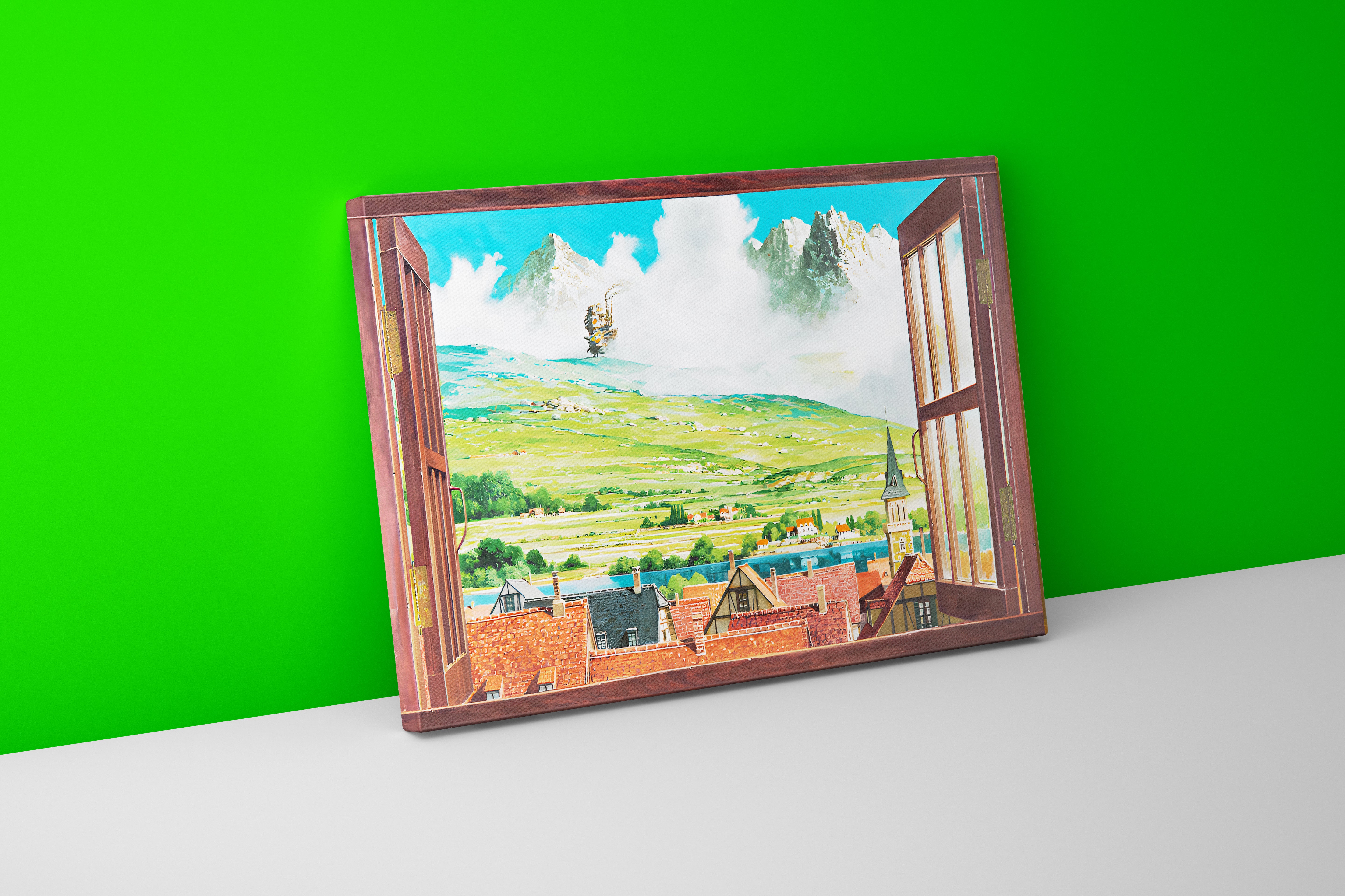 howls moving castle model 2, anime, studio ghibli theme, art, kanvas tablo