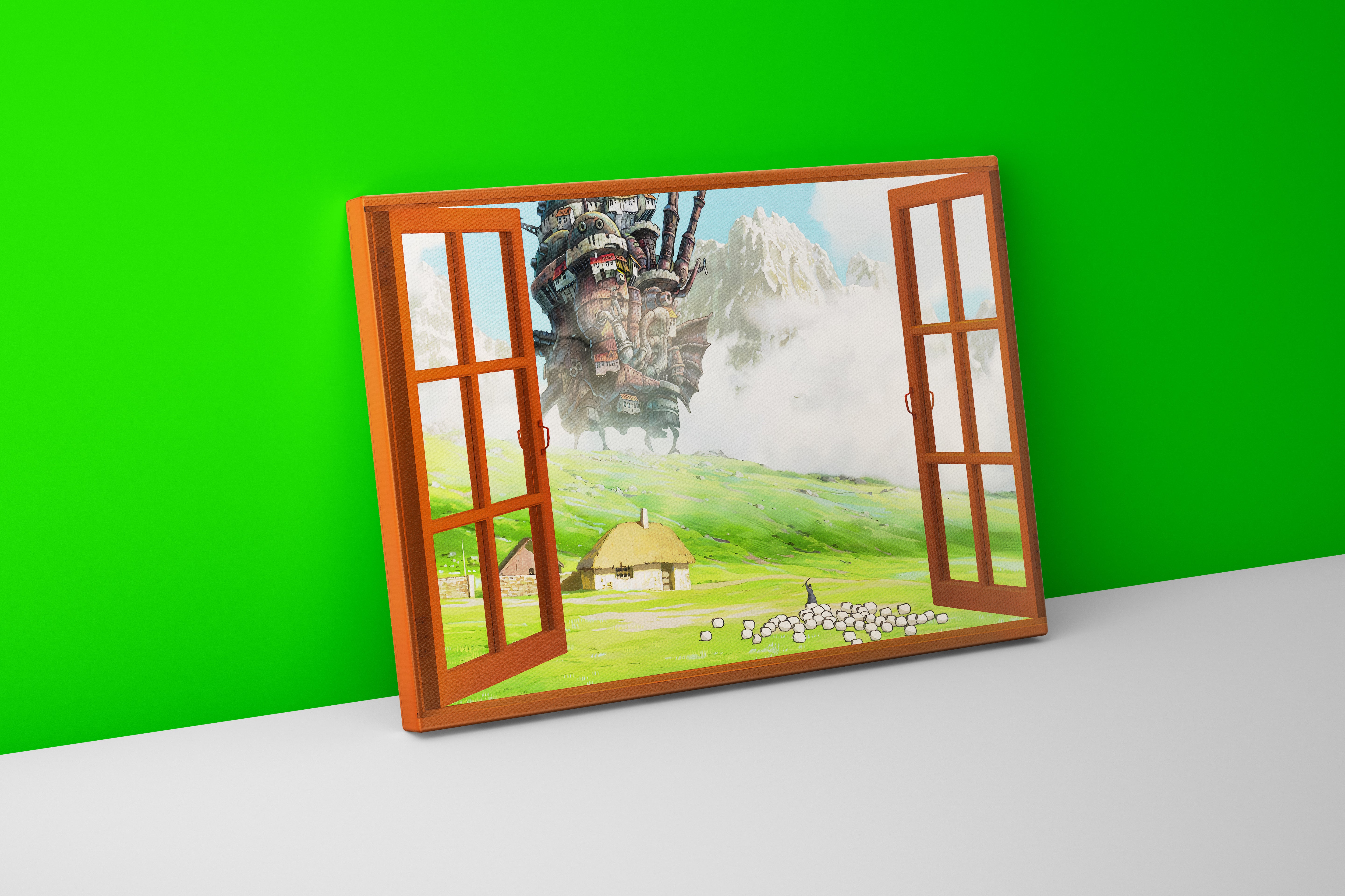 howls moving castle model 4, anime, studio ghibli theme, art, kanvas tablo