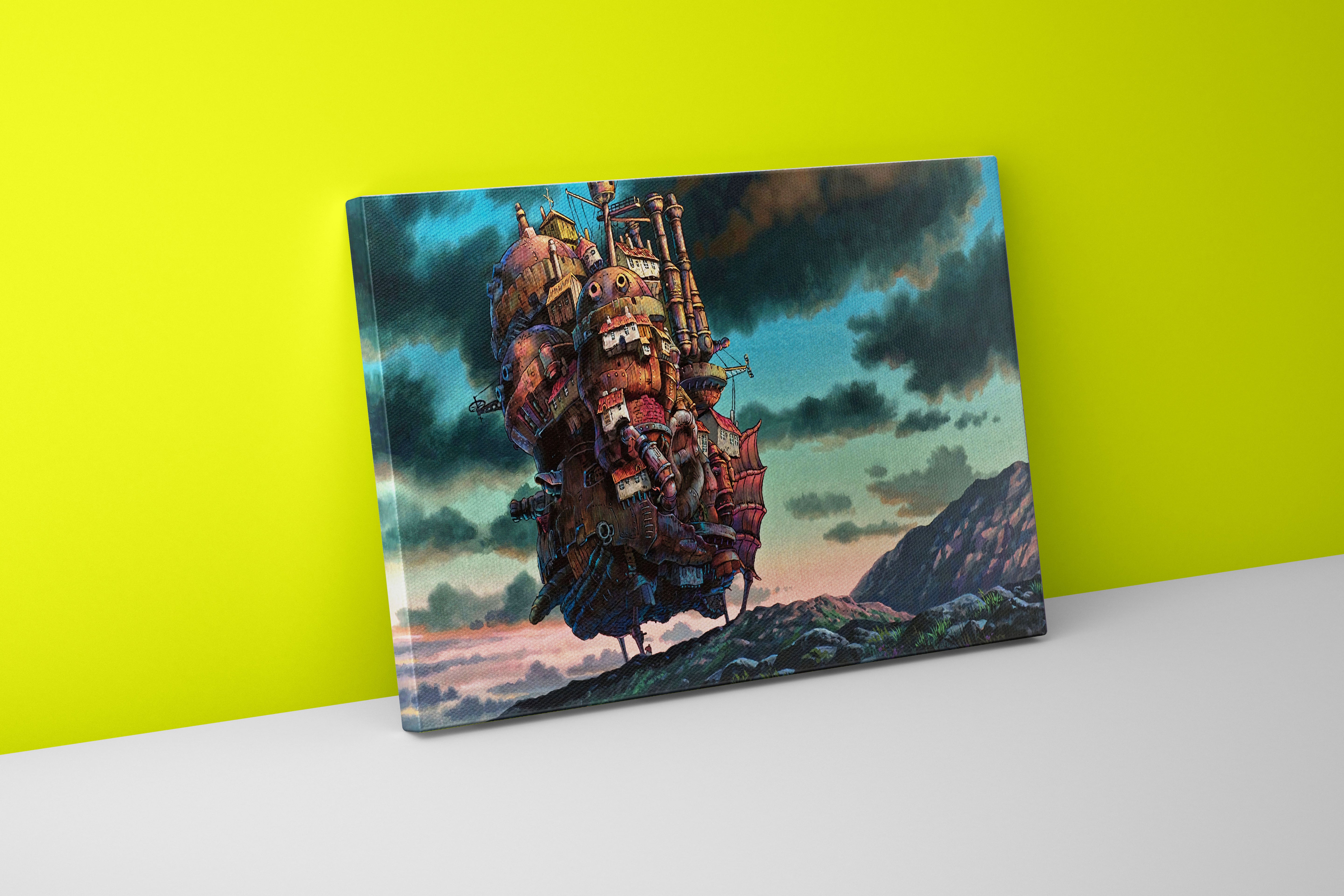 howls moving castle model 10, anime, studio ghibli theme, art, kanvas tablo