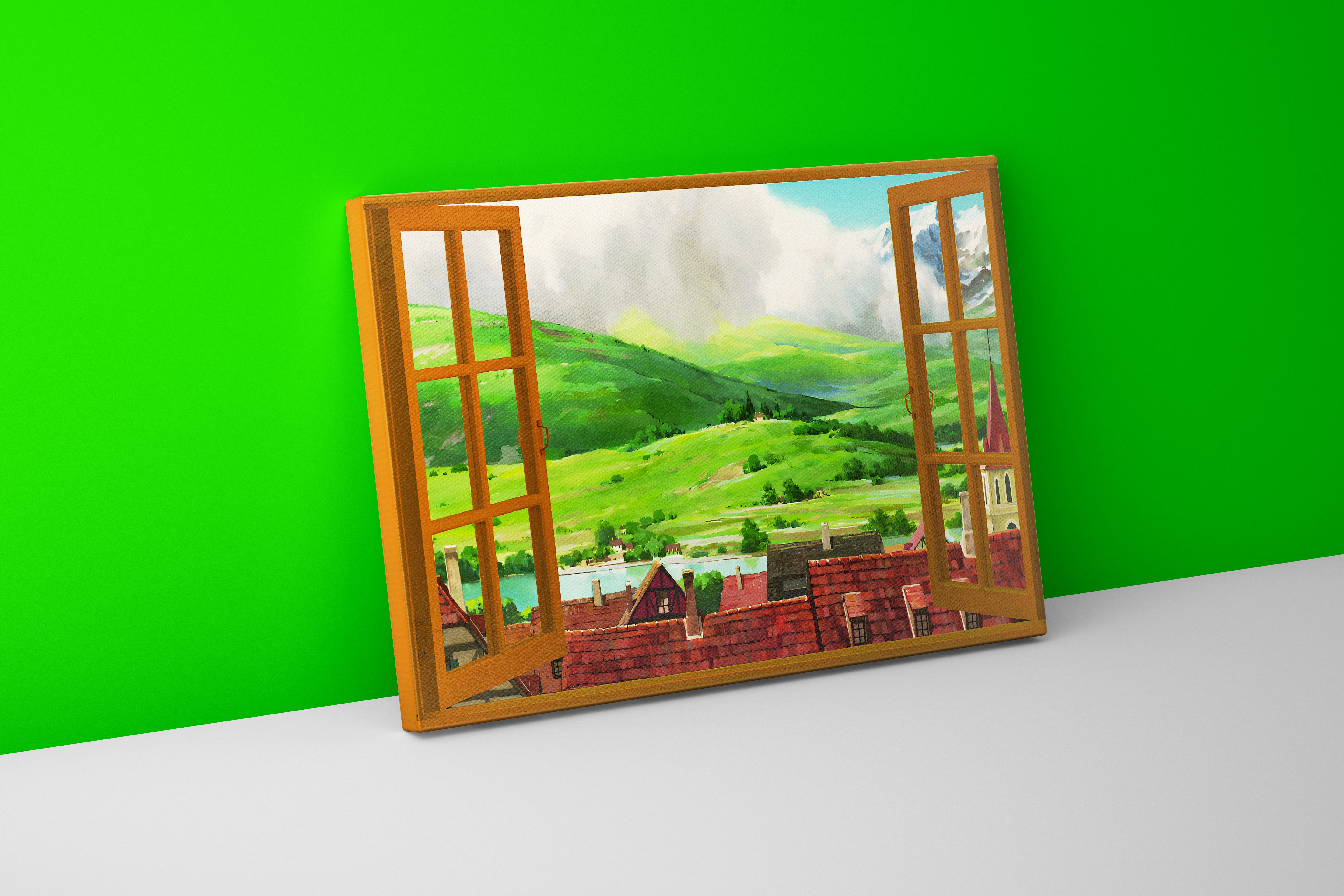 howls moving castle model 3, anime, studio ghibli theme, art, kanvas tablo