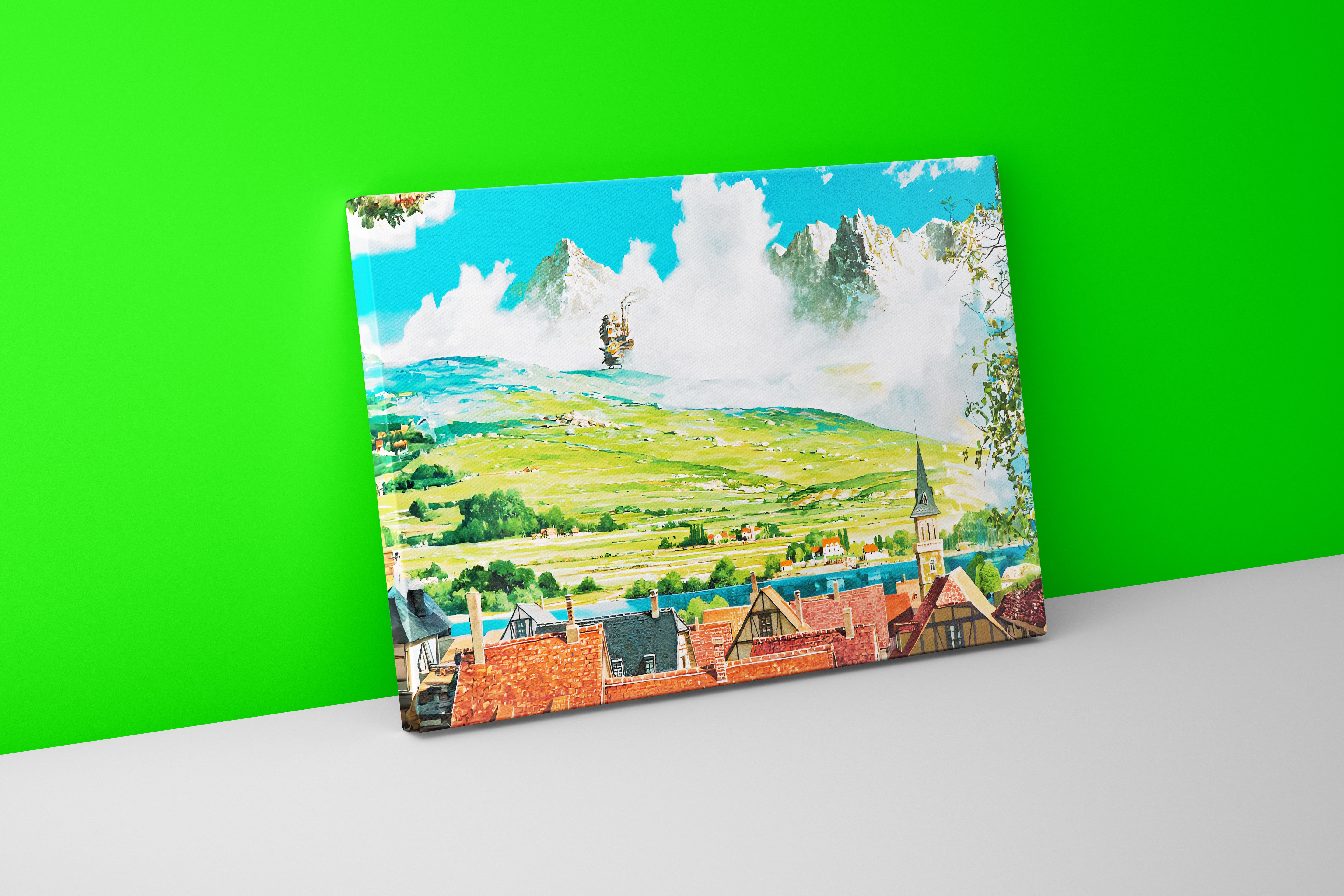 howls moving castle model 1, anime, studio ghibli theme, art, kanvas tablo
