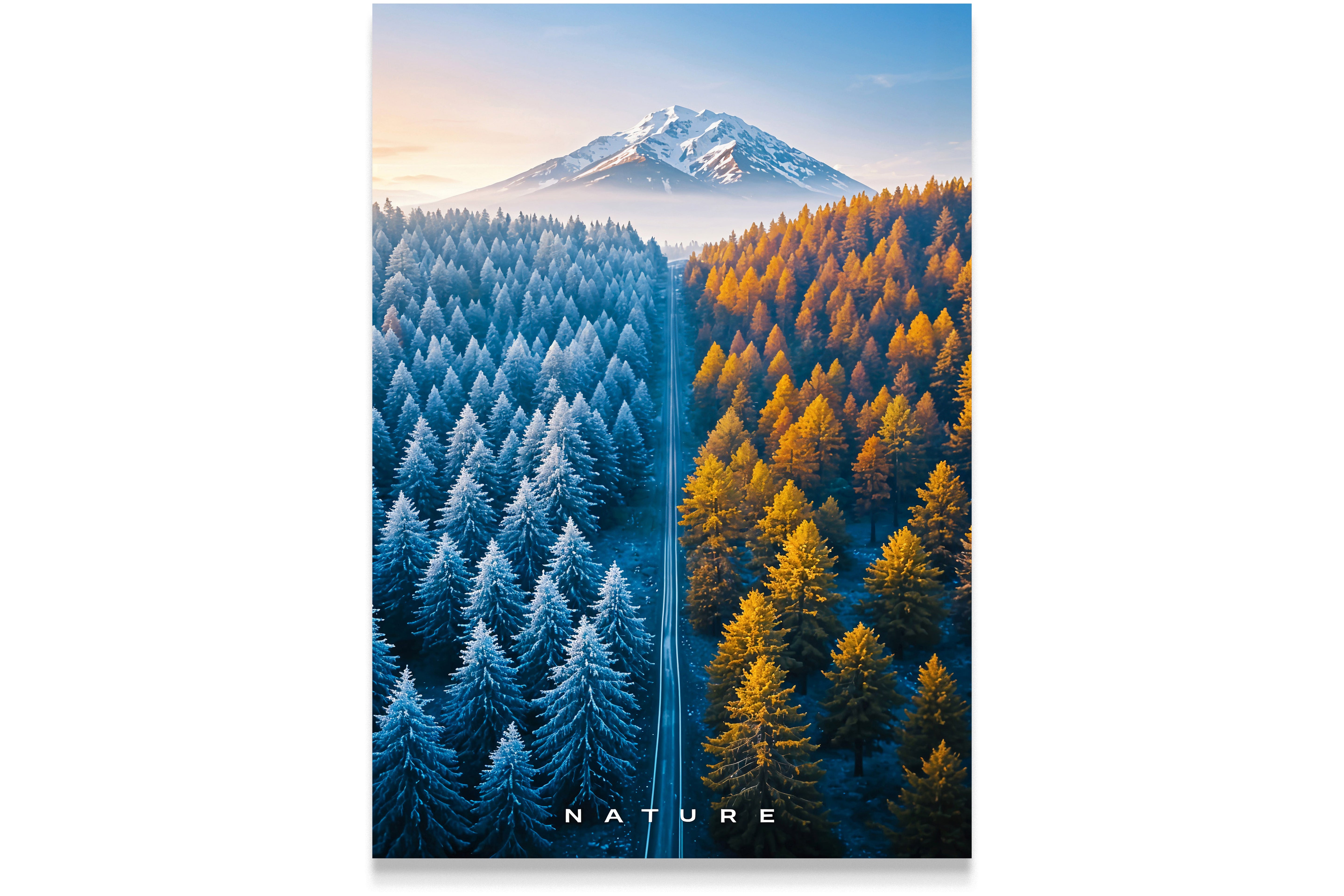 ai creation, 2 seasons in one frame, ai art, art, kanvas tablo