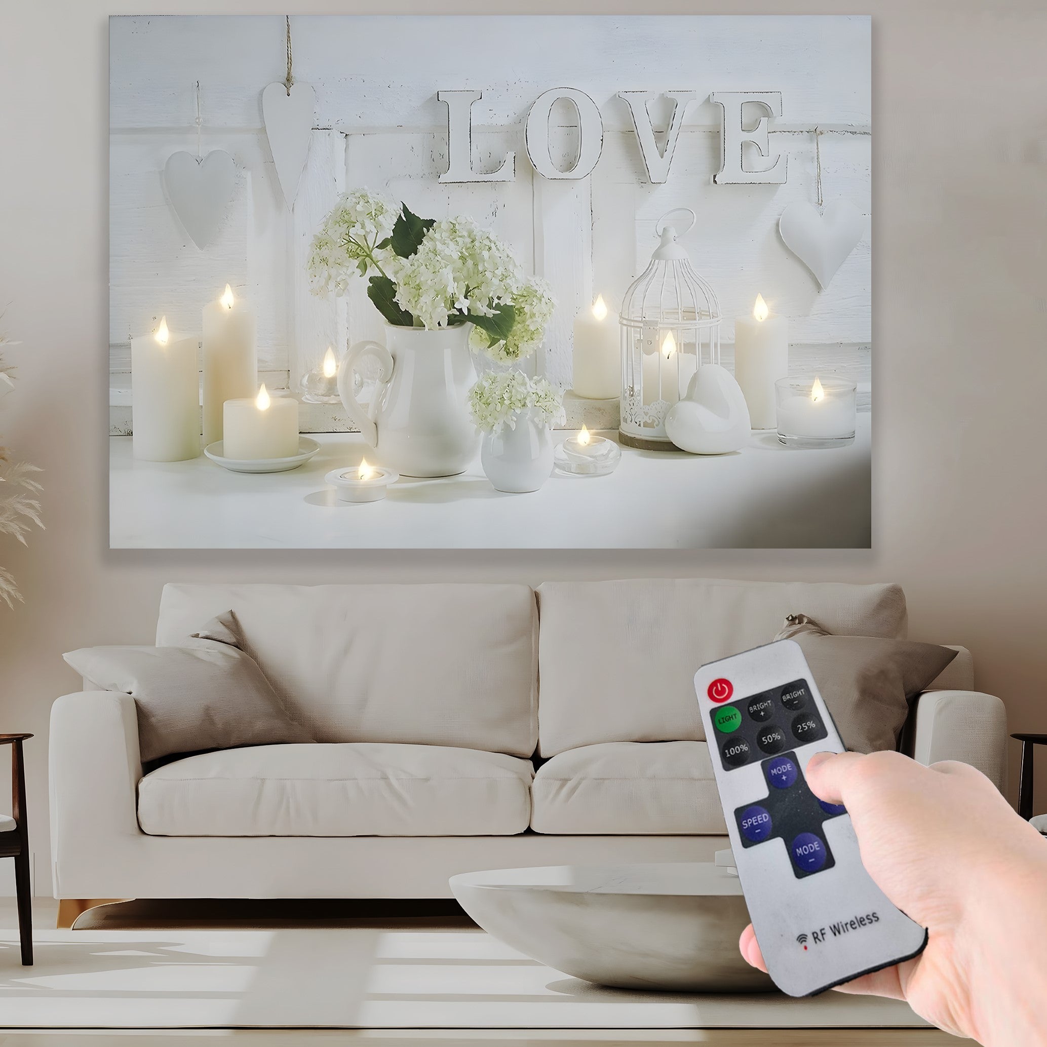Love – Uzaktan Kumandalı LED Işıklı Kanvas Tablo