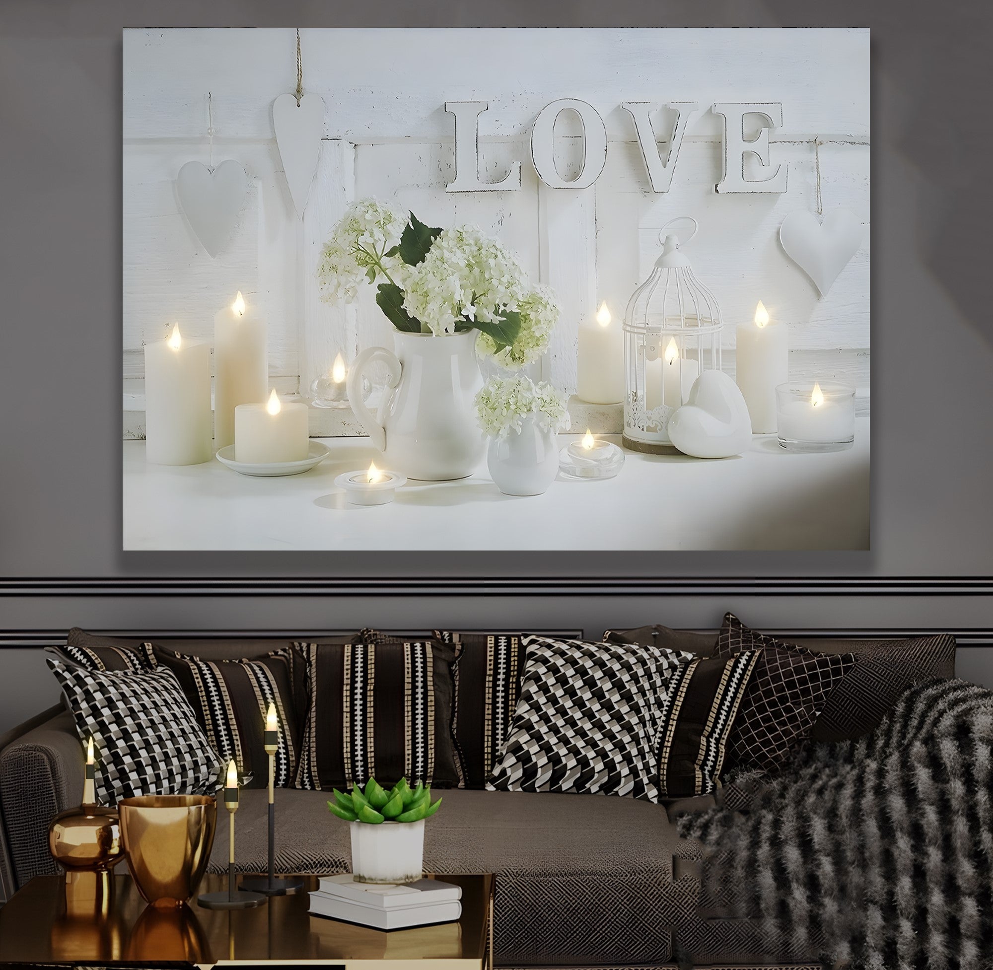 Love – Uzaktan Kumandalı LED Işıklı Kanvas Tablo